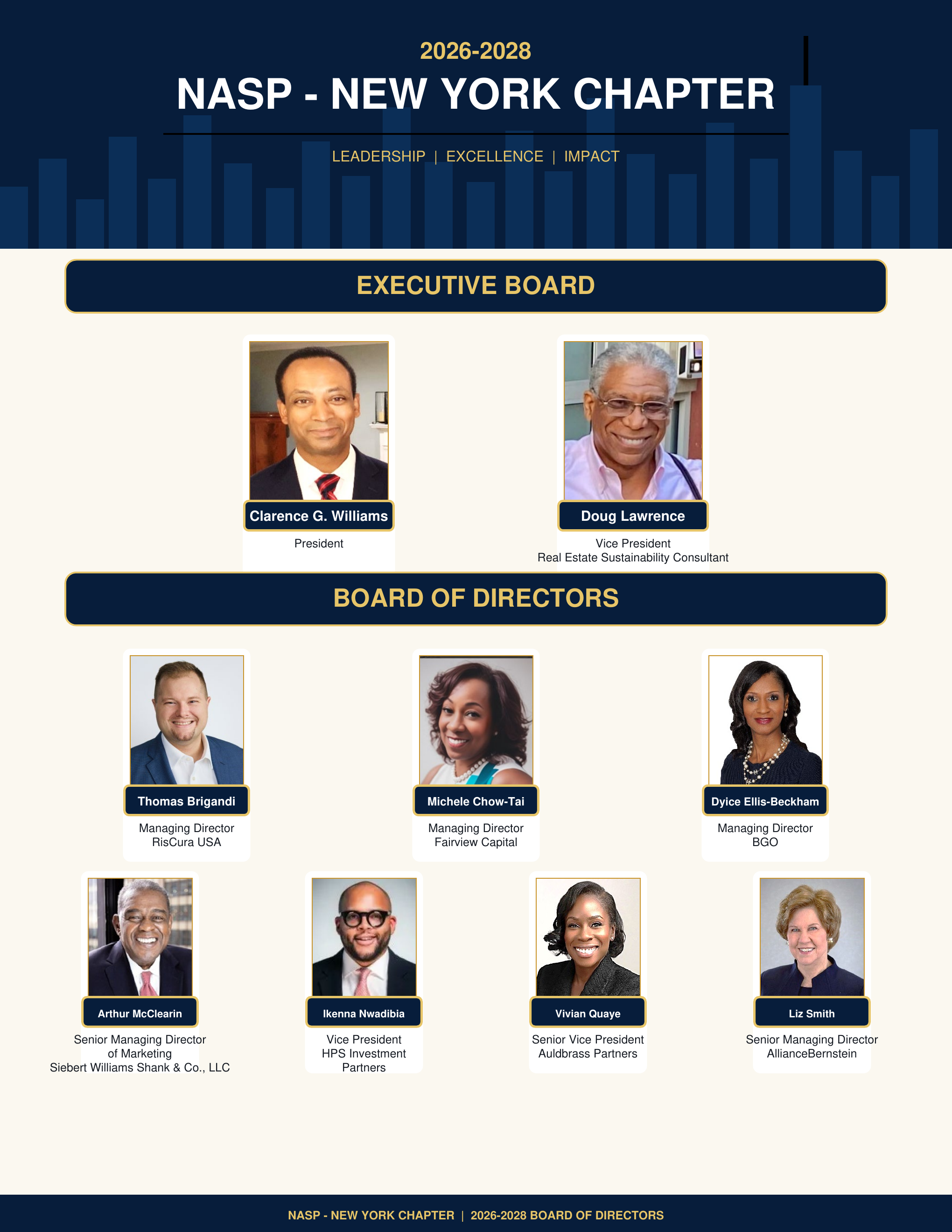 NASP New York Chapter 2026-2028 Executive Board and Board of Directors