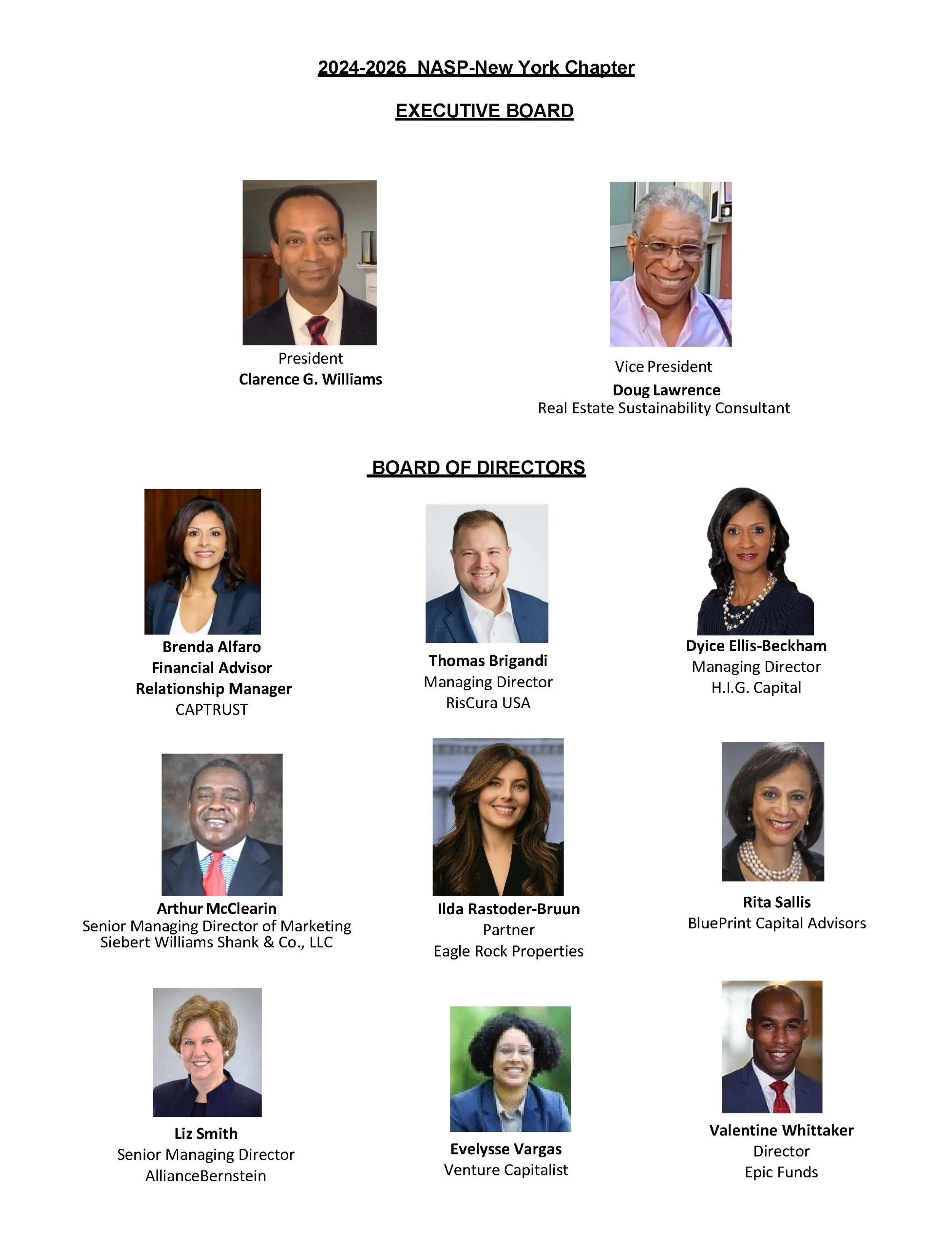 Board of Directors — NASP - NEW YORK CHAPTER