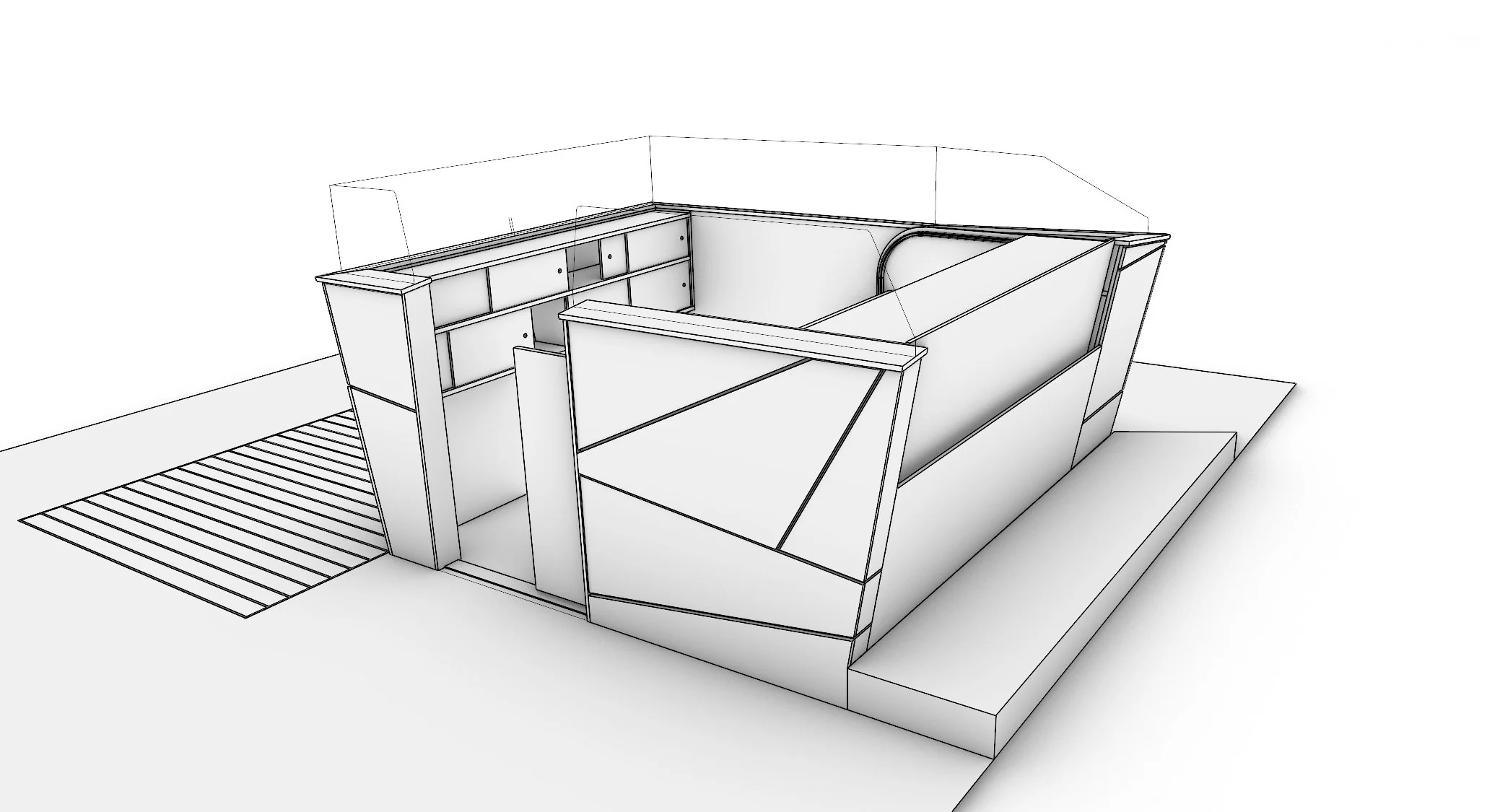 Federation Square Edge control booth design concept pre-production.