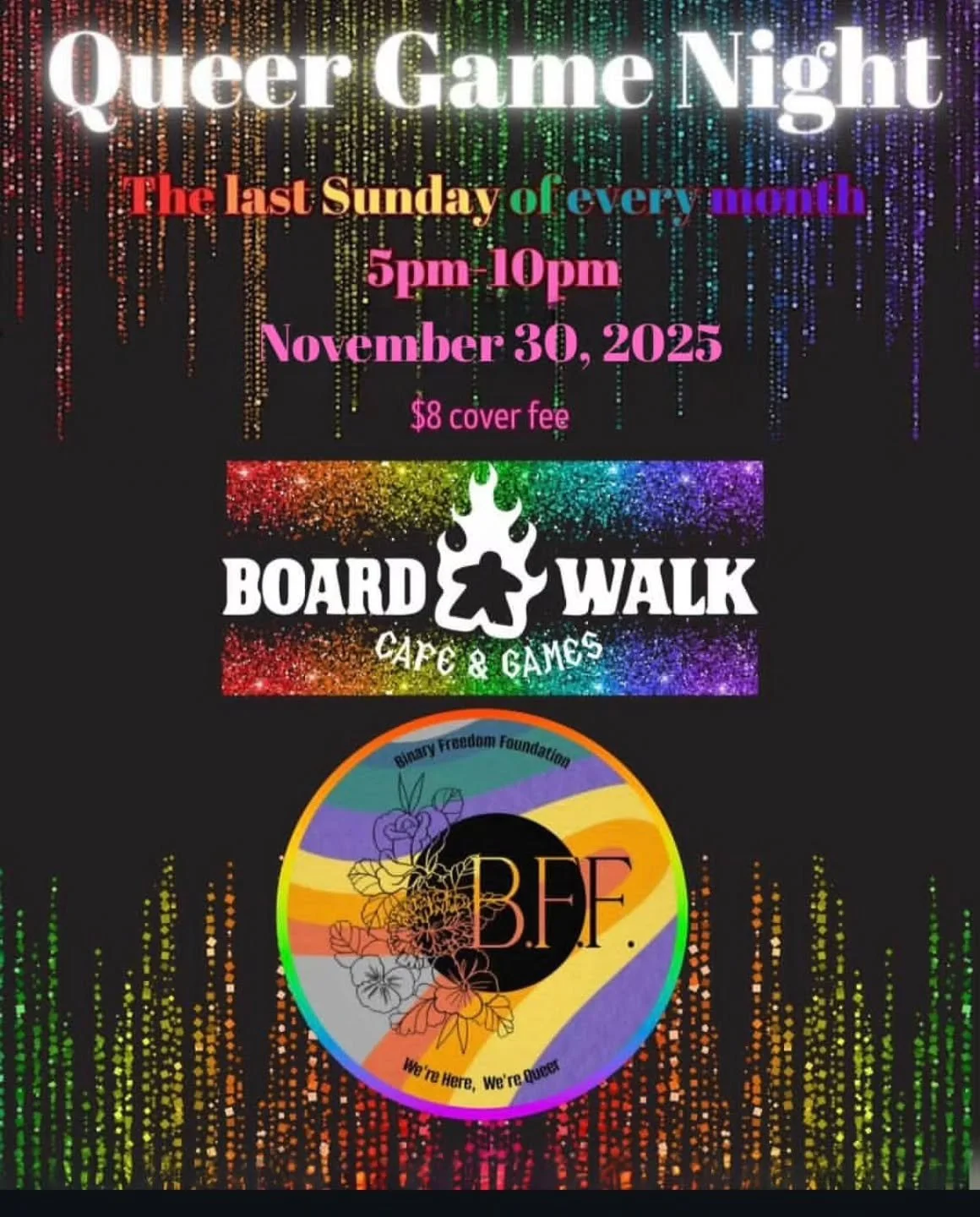 SUNDAY SUNDAY SUNDAY!!!! Don't forget to join us at @boardwalkcafegames on Sunday and meet more folks in your community 💕