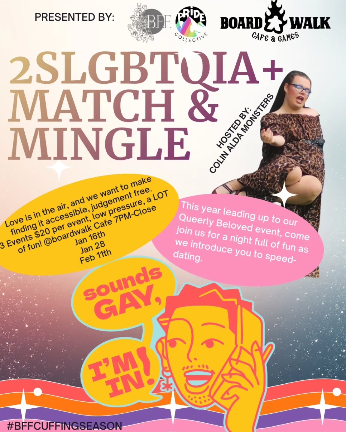 ✨ 2SLGBTQIA+ Match &amp; Mingle &mdash; Speed Dating Nights! 🌈💘 19+

Love is in the air, and we&rsquo;re making it accessible, low-pressure, and judgment-free. We are making it fun an interactive by adding in optional short 2 player games at every 