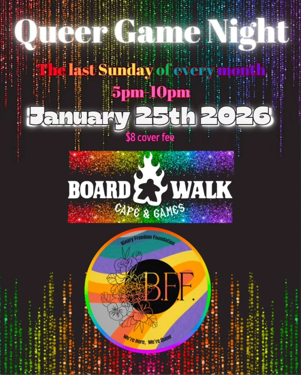 Don't forget that Sunday is boardgame night with Boardwalk Cafe!