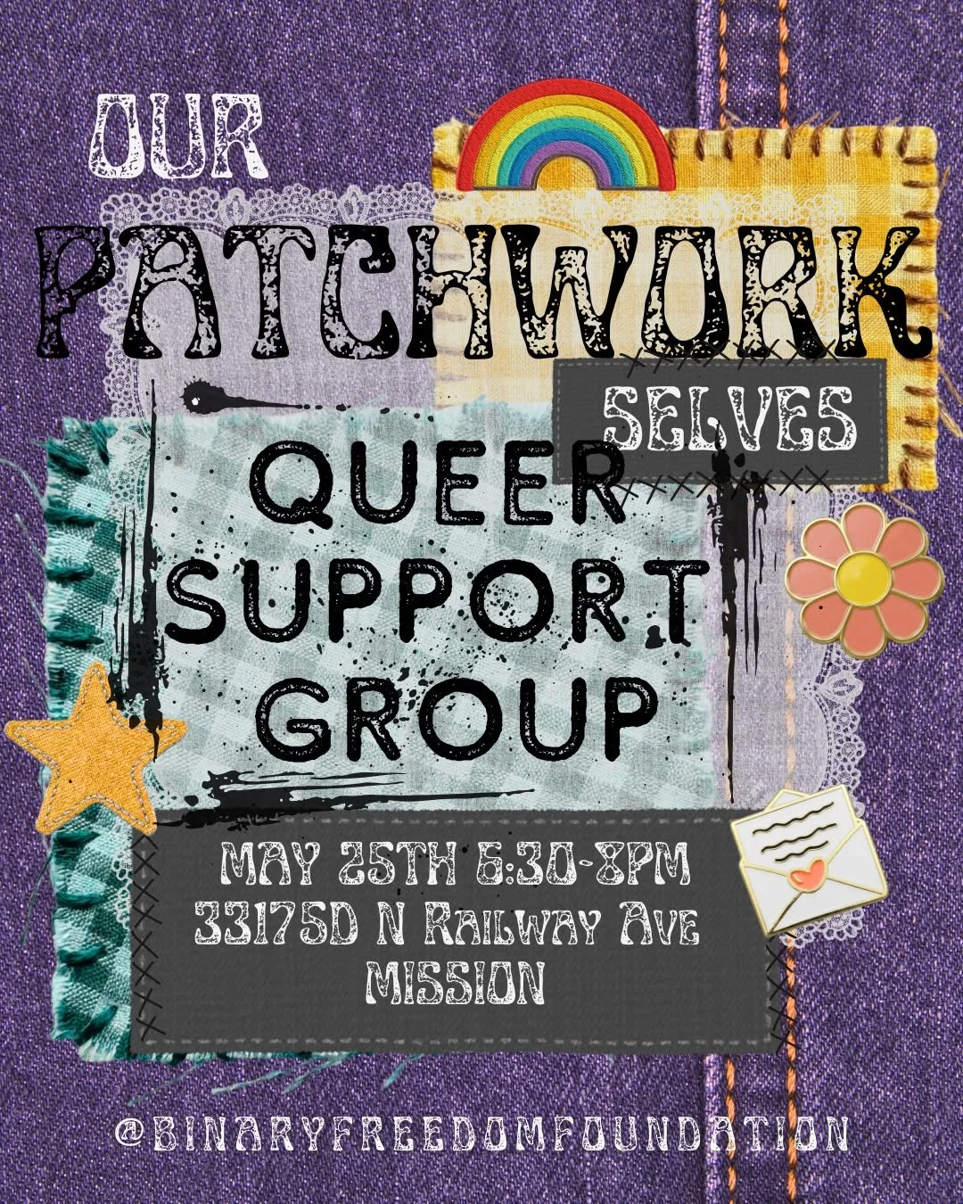 TODAY IS THE DAY!!
Feeling anxious? Stressed out from life, heavy work shifts or politics? Come join our
support group and connect with more folks in your community!

Hosted at the BFF location at 33175 D North Railway
Ave, Mission, BC
May 25th 6:30-