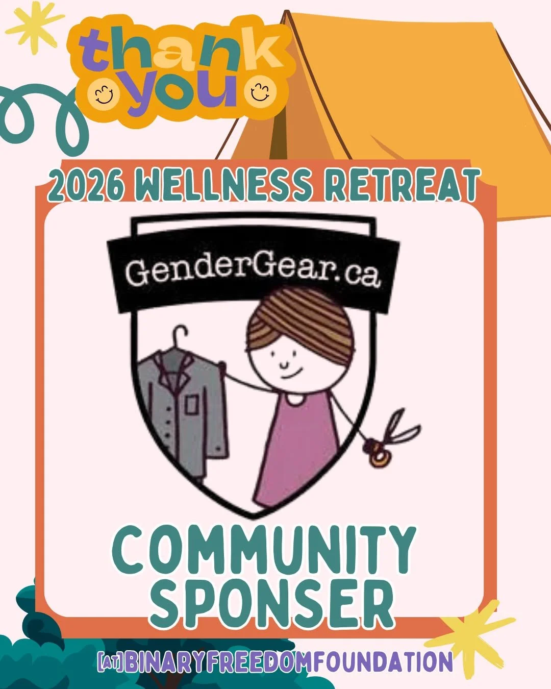 Shoutout to our new Community Sponsor @gendergear for helping make our Queer Wellness Retreat happen! 

We're so grateful for your support and commitment to helping 2SLGBTQIA+ people access the tools, resources, and community they need to thrive. Bec