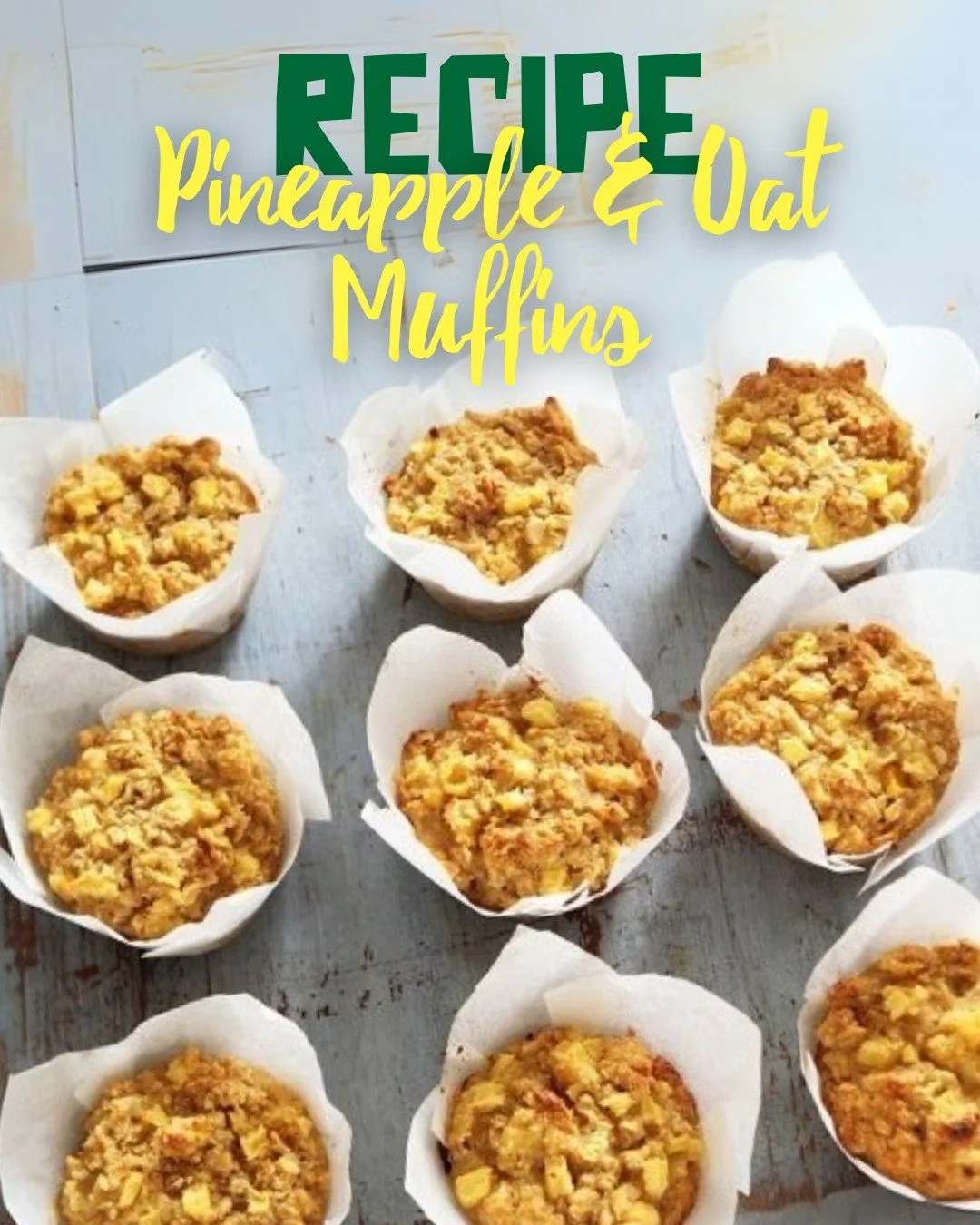 Stay toasty this winter with our scrumptious Pineapple and Oat Muffins recipe 💛

Sugar, spice and everything nice, this golden treat is perfect for lunchboxes, afternoon snacks or a little post-dinner sweet treat.

Head to australianpineapples.com.a