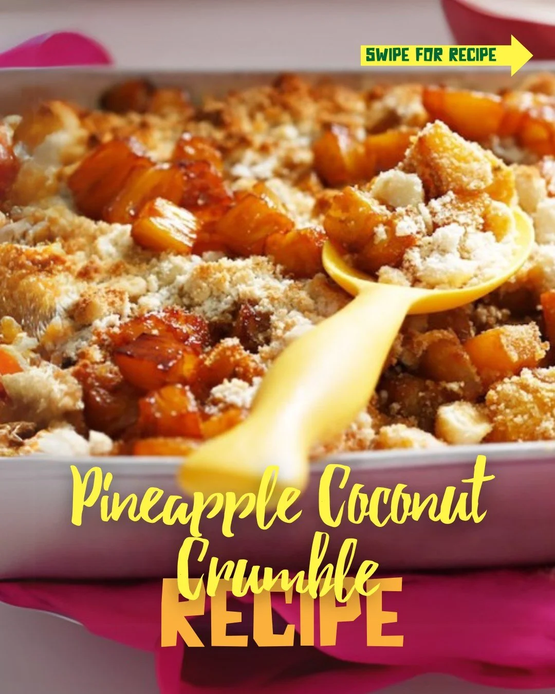 🍍+ 🥥= a match made in heaven.

Caramelised pineapple, crunchy macadamias and a buttery coconut topping come together in the ultimate tropical dessert. Serve with yoghurt and thank us later!

Find this recipe and more at australianpineapples.com.au.