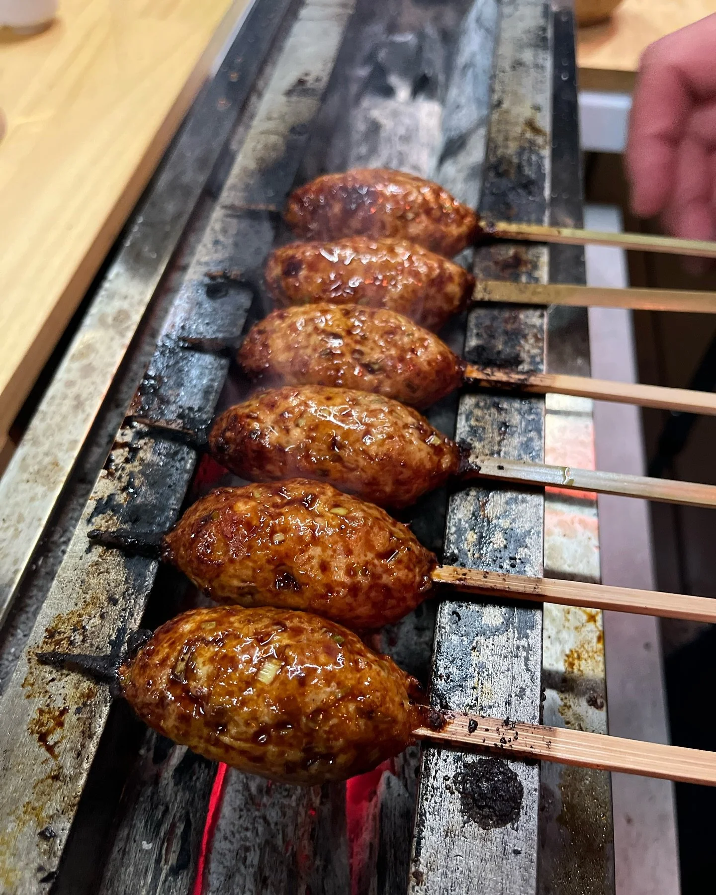 Tsukune meatball dipped in Umami rich Tare
#yakitori #chicken #instafood #binchotan