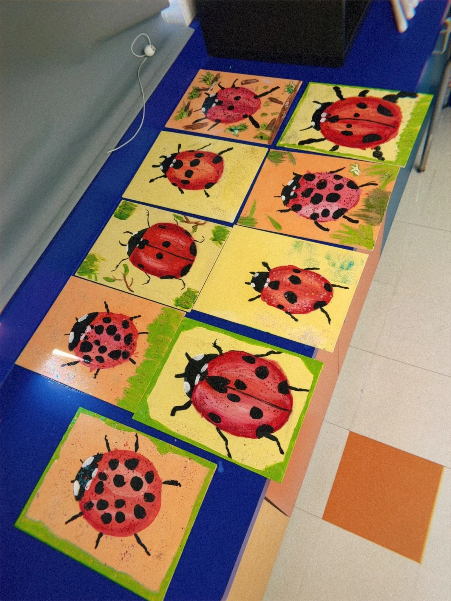 Acrylic lady bugs from Art Lab Camp