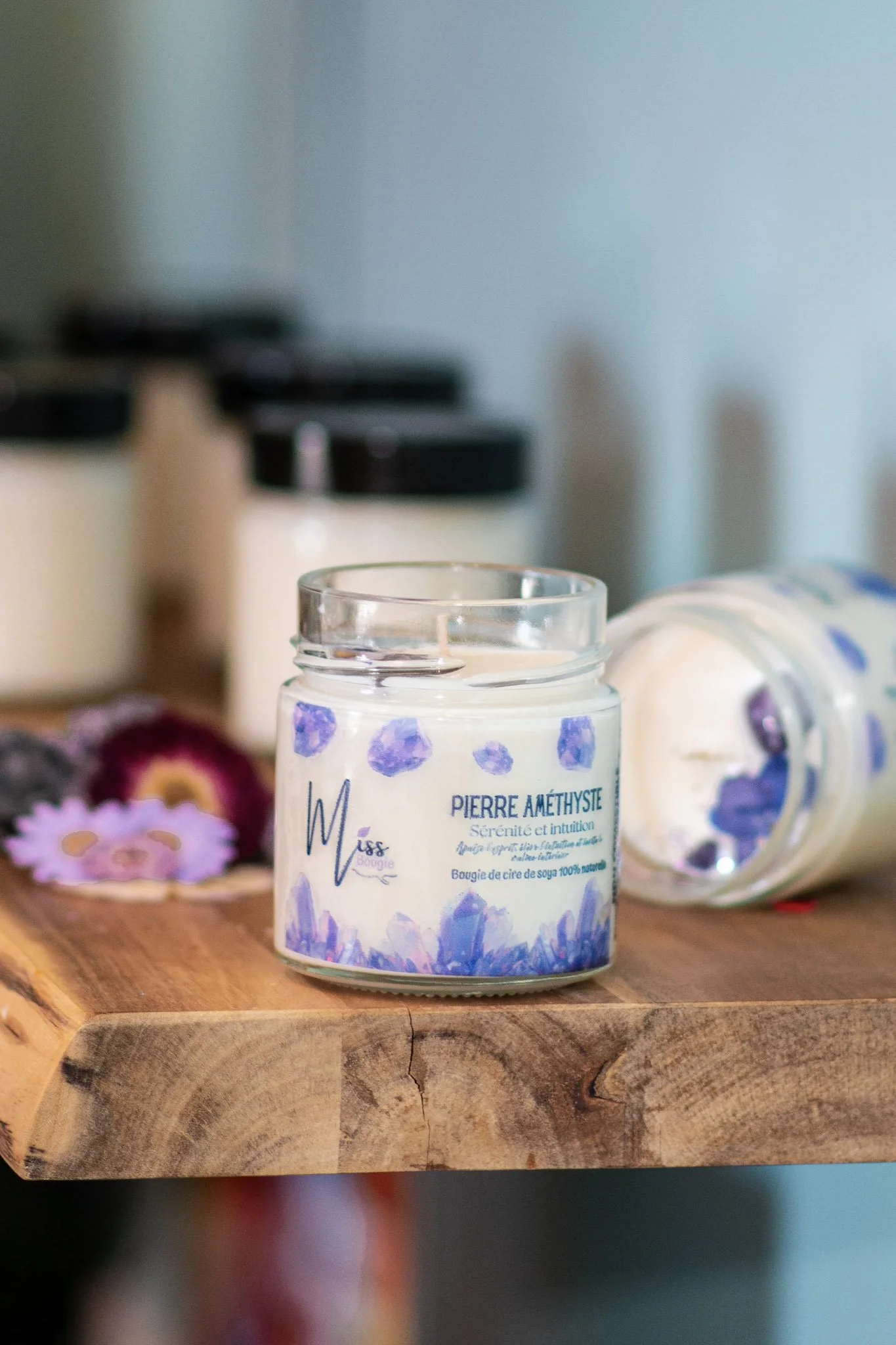 Bougie Pierre Améthyste