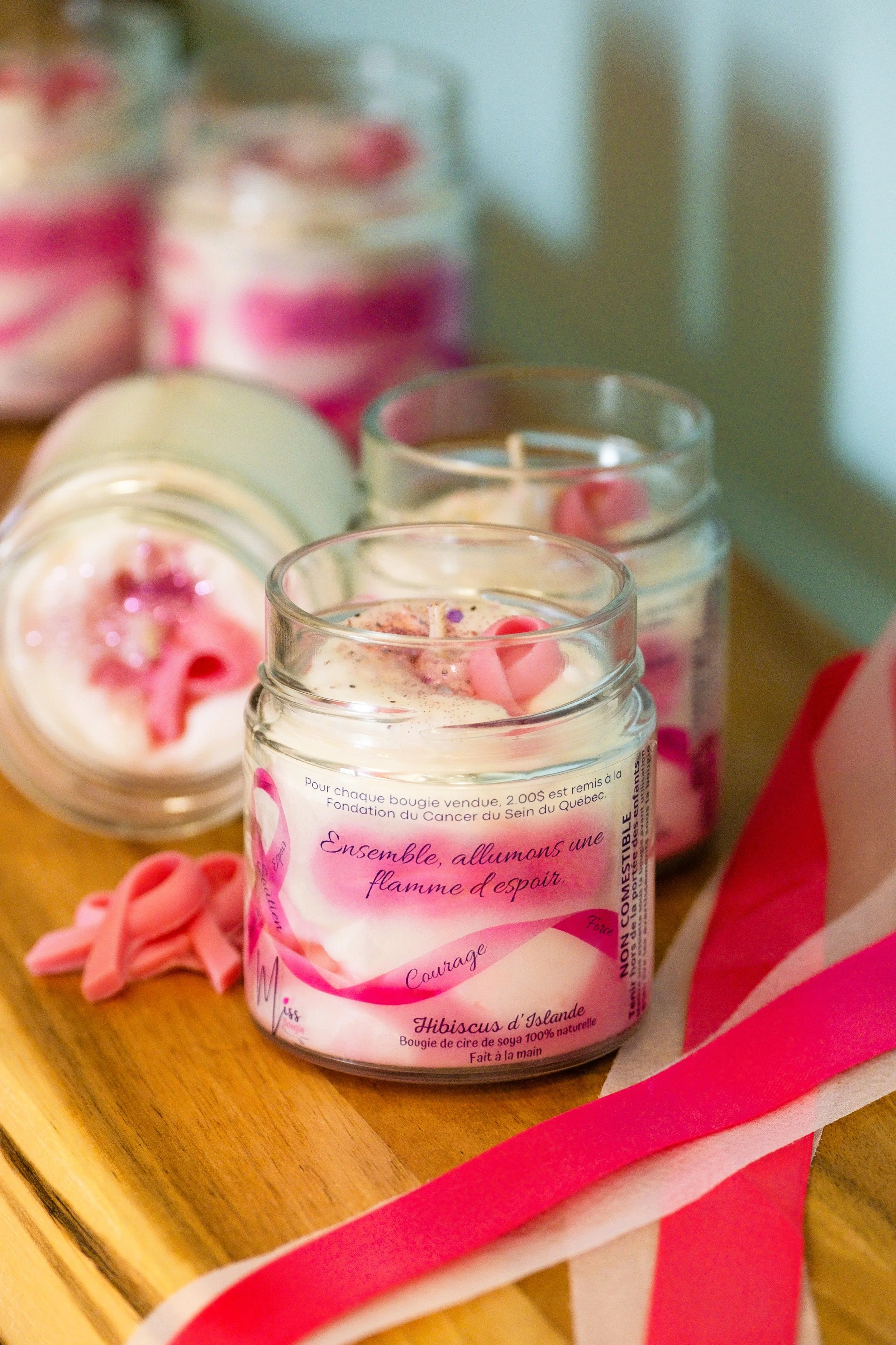 Bougie Ruban Rose