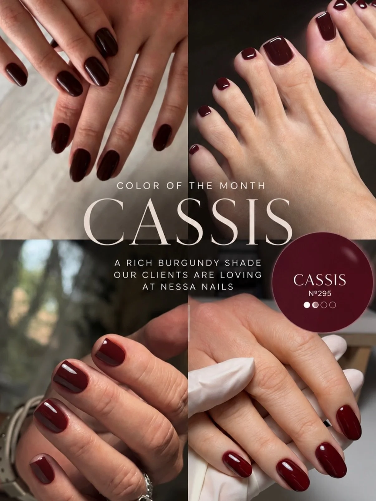 Fall at Nessa Nails 🤎🍷

Our colors of the month: Cassis, Oud &amp; Bravado rich, elegant shades our clients have been loving this season.

Which one would you choose for your next appointment? 

#russianmanicure #russianmanicureatx #russianpedicure