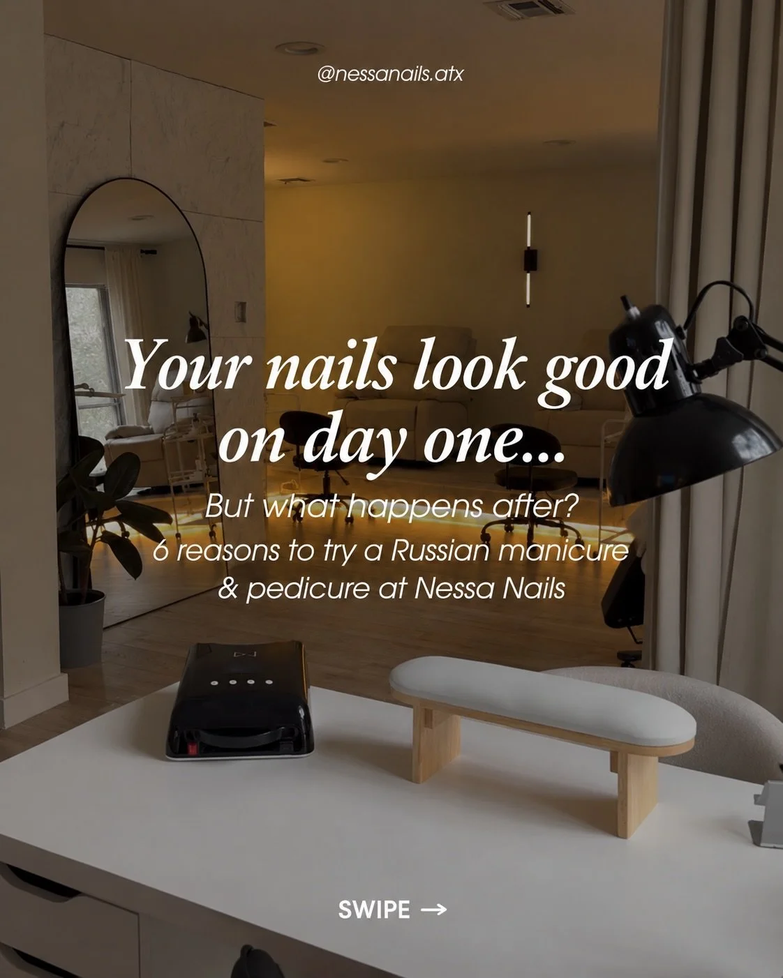 Your nails should look good beyond day one.

At Nessa Nails, we focus on the details clean cuticles, natural-looking structure, lasting retention, and smoother heels. All while you enjoy a little time for yourself.

Swipe to see what makes the differ