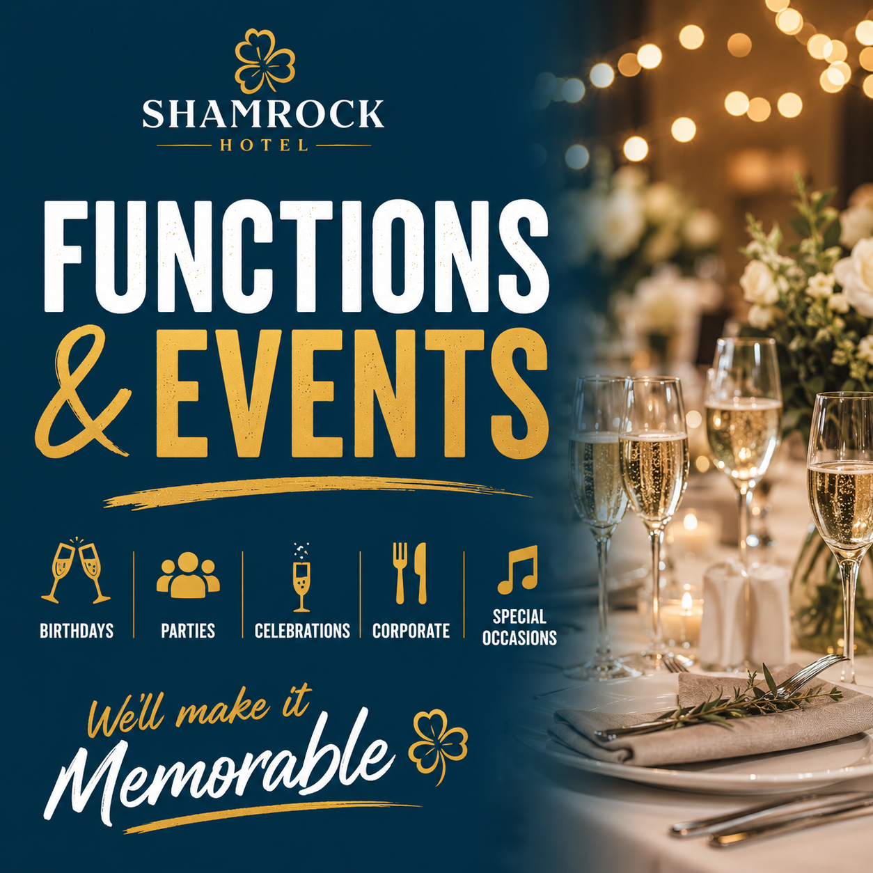Functions at The Shamrock Hotel