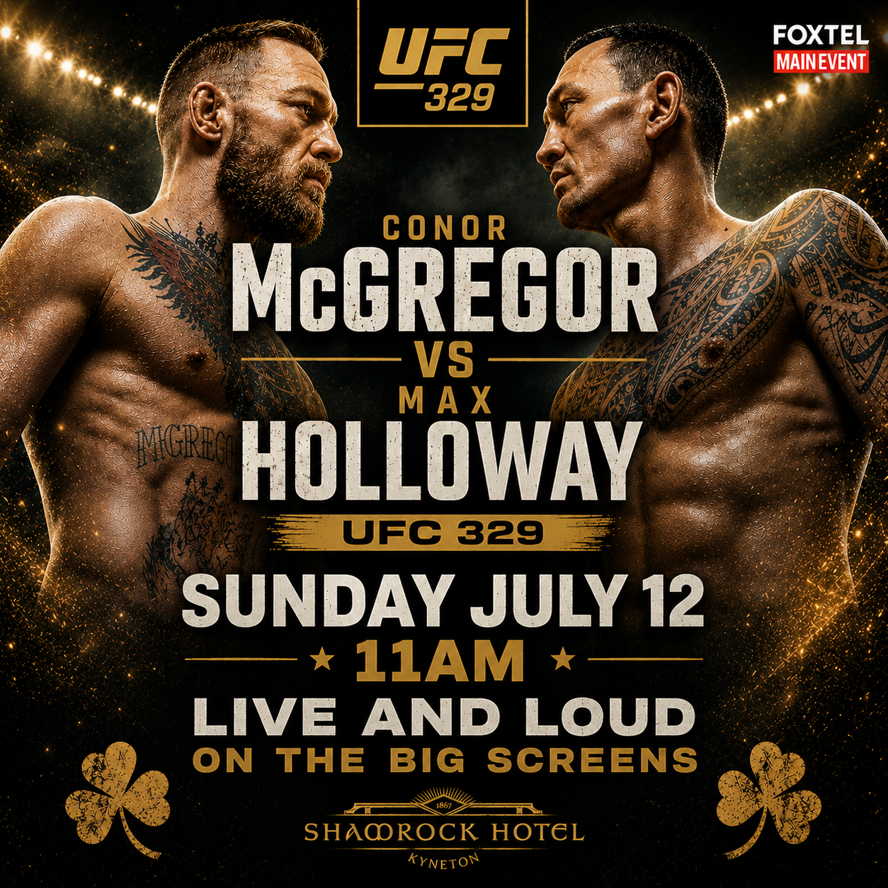Conor McGregor v Max Holloway UFC 329