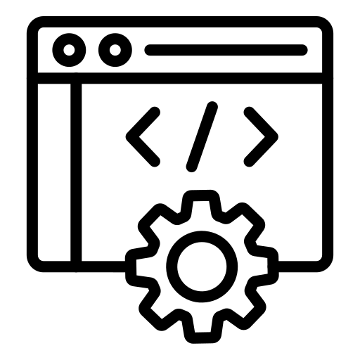 Line icon representing website design and development