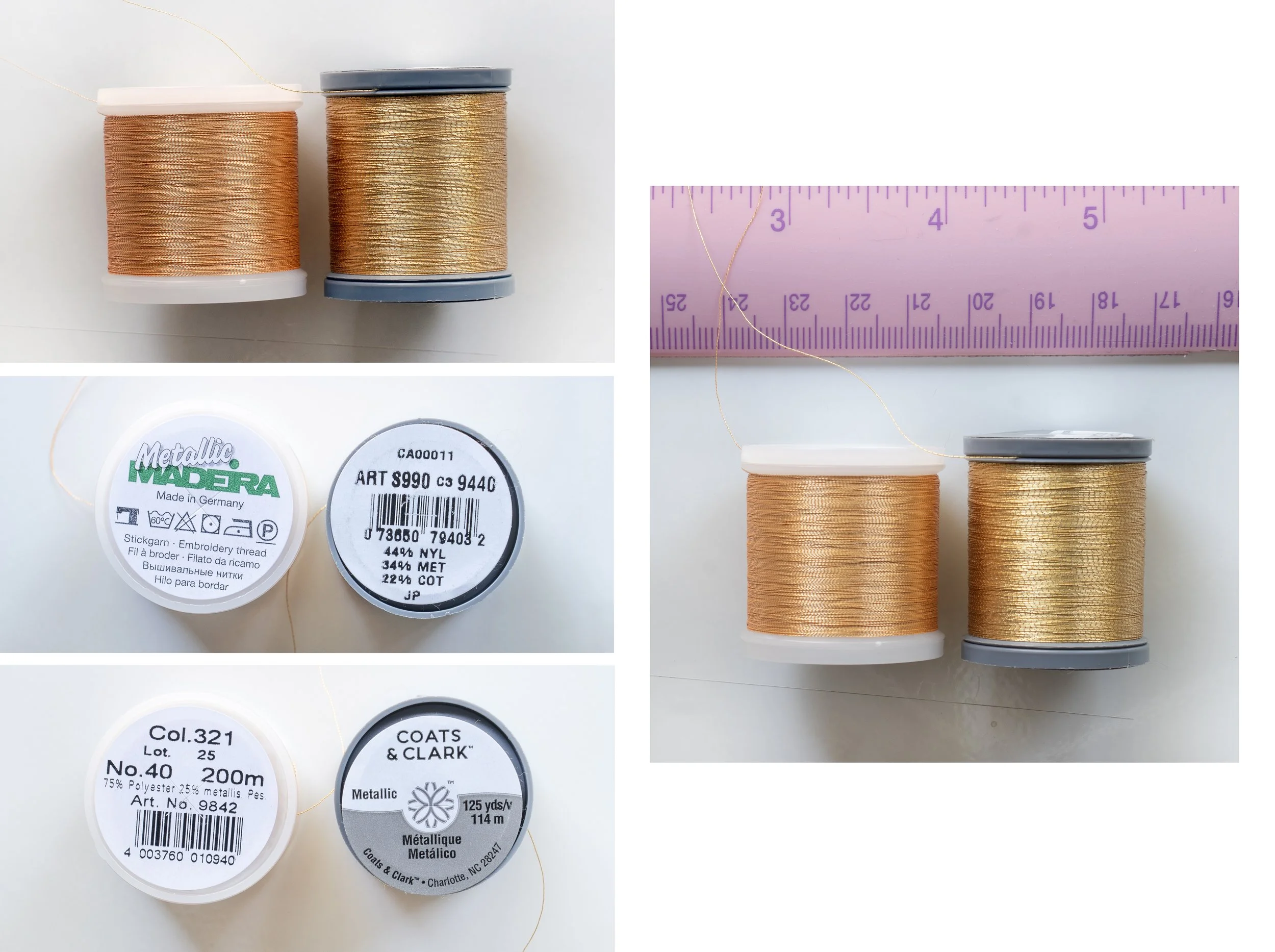 Copper, Silver, Gold Metallic Threads — Katrin Vates