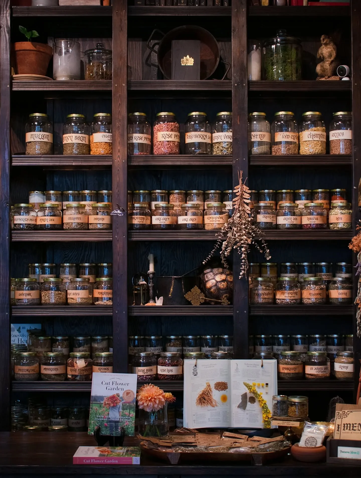 We added more jars and rearranged the herb wall to make room for some new additions.

Recently added:
Cayenne Pepper
Sesame Seed
Vervain

Coming Soon:
Dill Seed
Bilberry Leaf

As always, we're open to suggestions. Looking for something specific? Let 