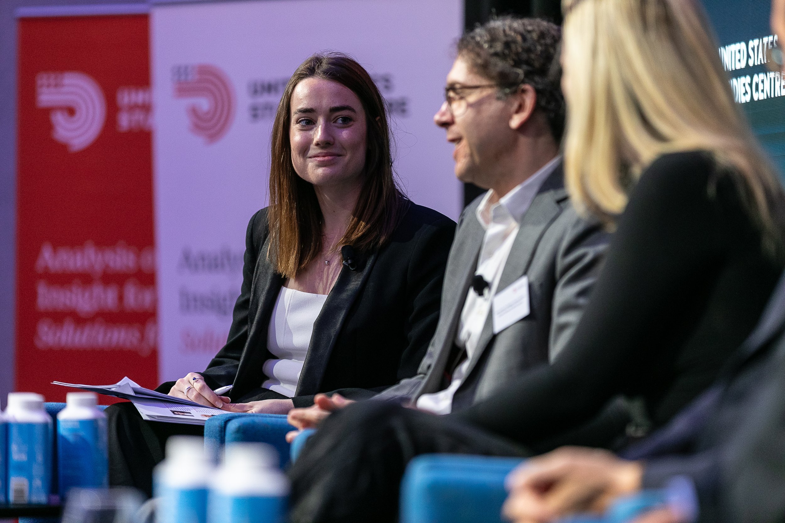 Sydney International Strategy Forum, November 2023. Victoria alongside New York Magazine's Olivia Nuzzi and POLITICO's Ryan Lizza. Image by the United States Studies Centre