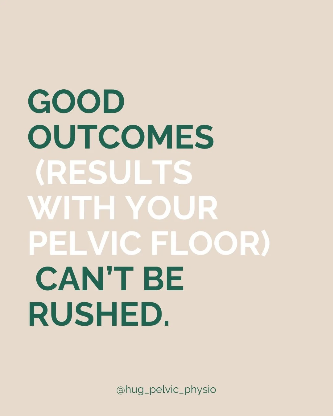 Faster and hotter isn&rsquo;t always better.

Your pelvic floor, core, and nervous system need time, consistency, and the right approach to actually change and adapt.

Quick fixes might feel appealing, but real, lasting results come from steady progr