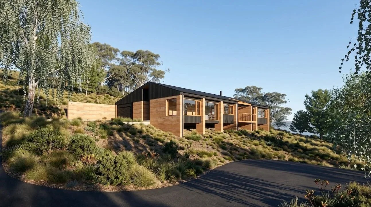 high performance home rammed earth shou sugi ban timber cladding passive house architect Hobart Tasmania by Loubser Workshop