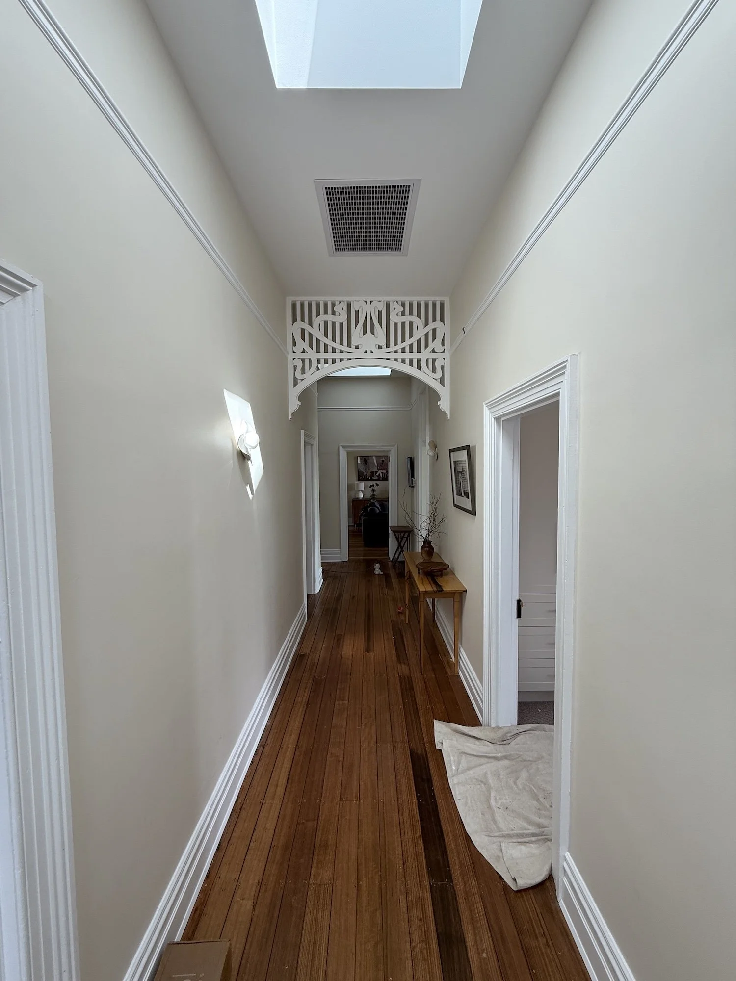 Interior hallway. Renovation and extension to a Federation heritage home. Passive house architect Launceston Tasmania by Loubser Workshop