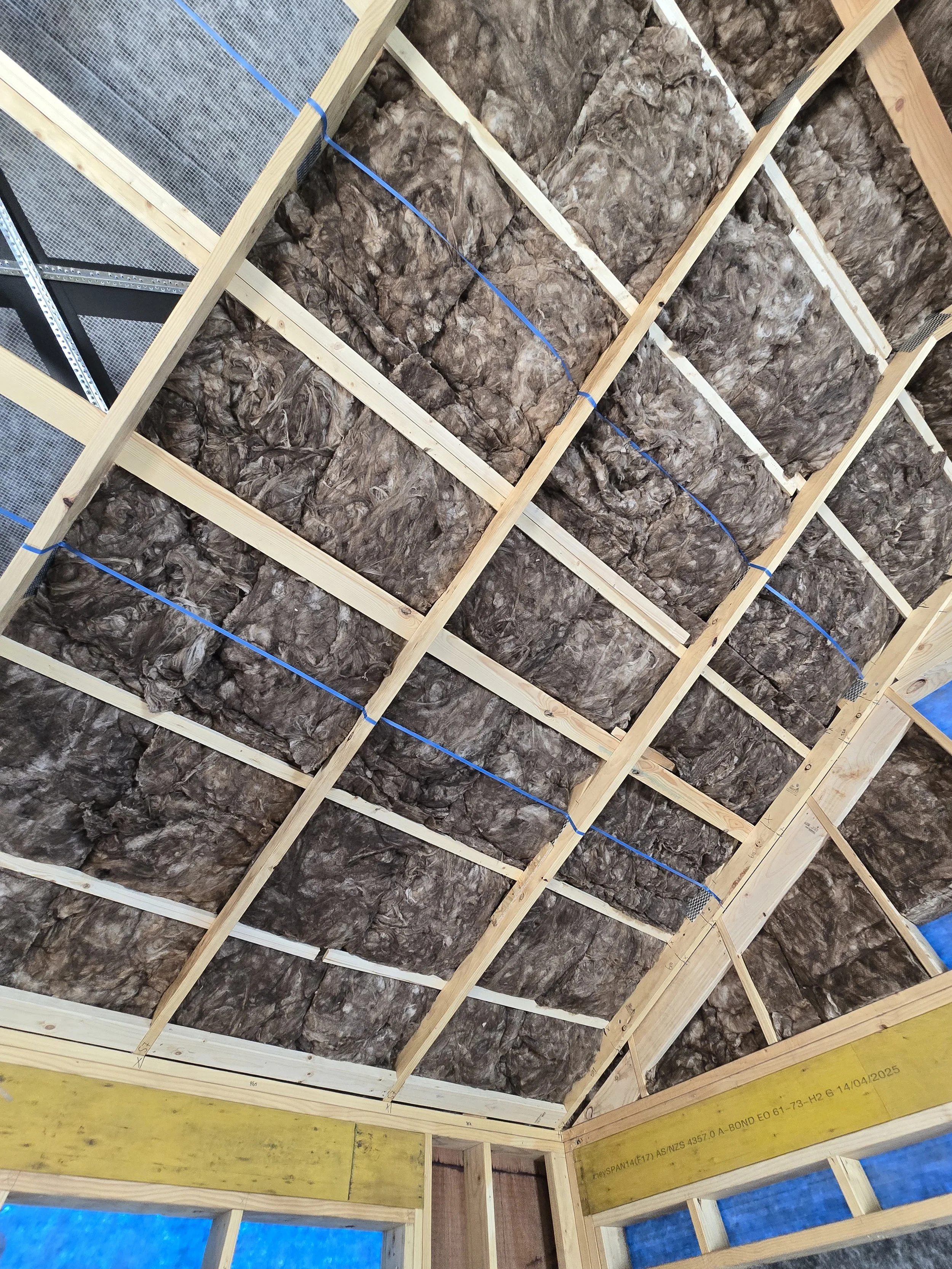 Ocean View Passivhaus. Insulation installation photo