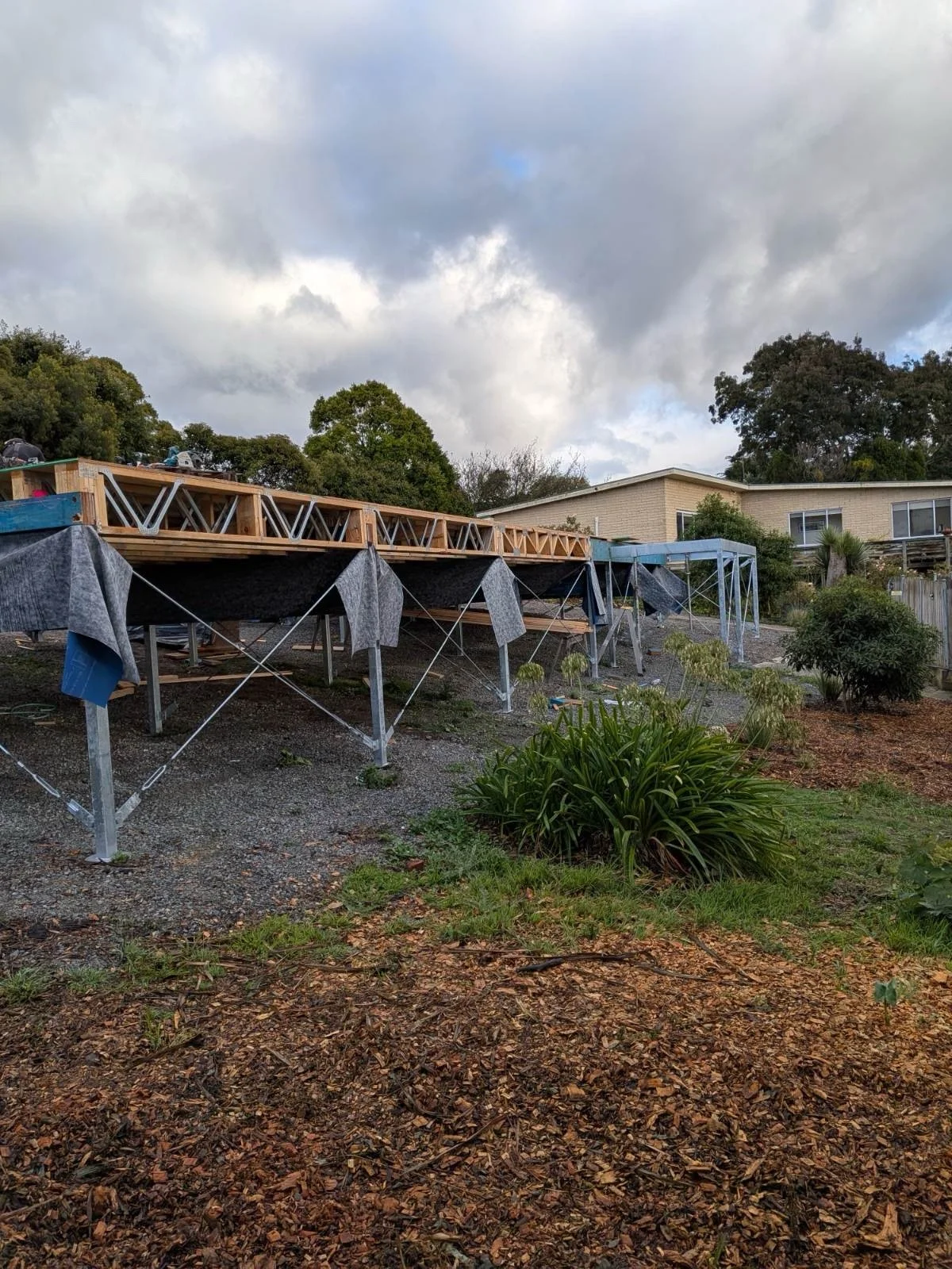 Banyula Butterfly. Photo of foundations in place by Zanetto Builders for passive house architect Michael Loubser from LOUBSER WORKSHOP