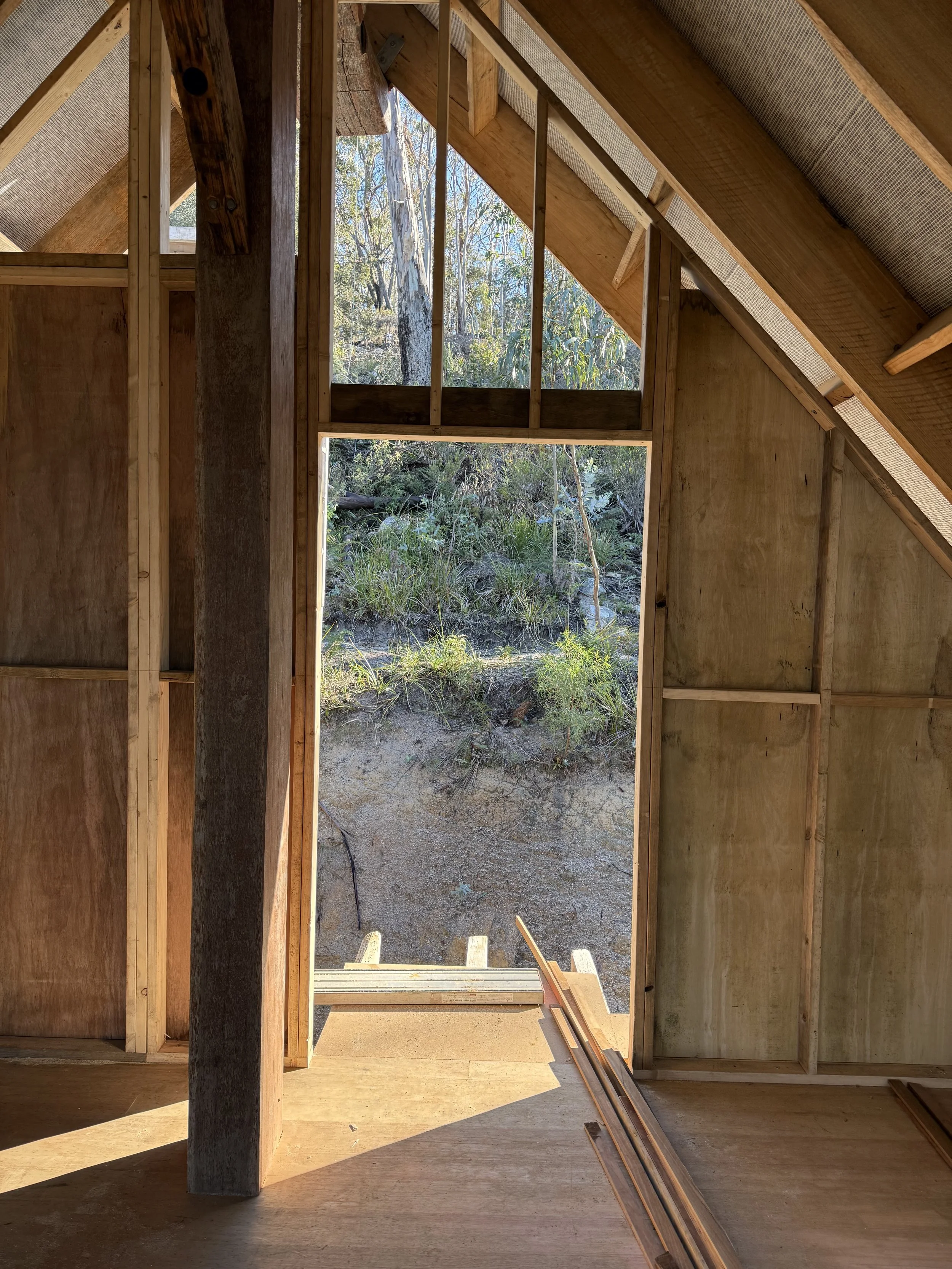 Bicheno Bushbuck. Construction progress and loft framing