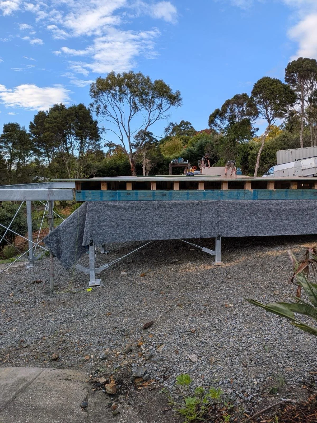 Banyula Butterfly. Photo of subfloor by Zanetto Builders for passive house architect Michael Loubser from LOUBSER WORKSHOP