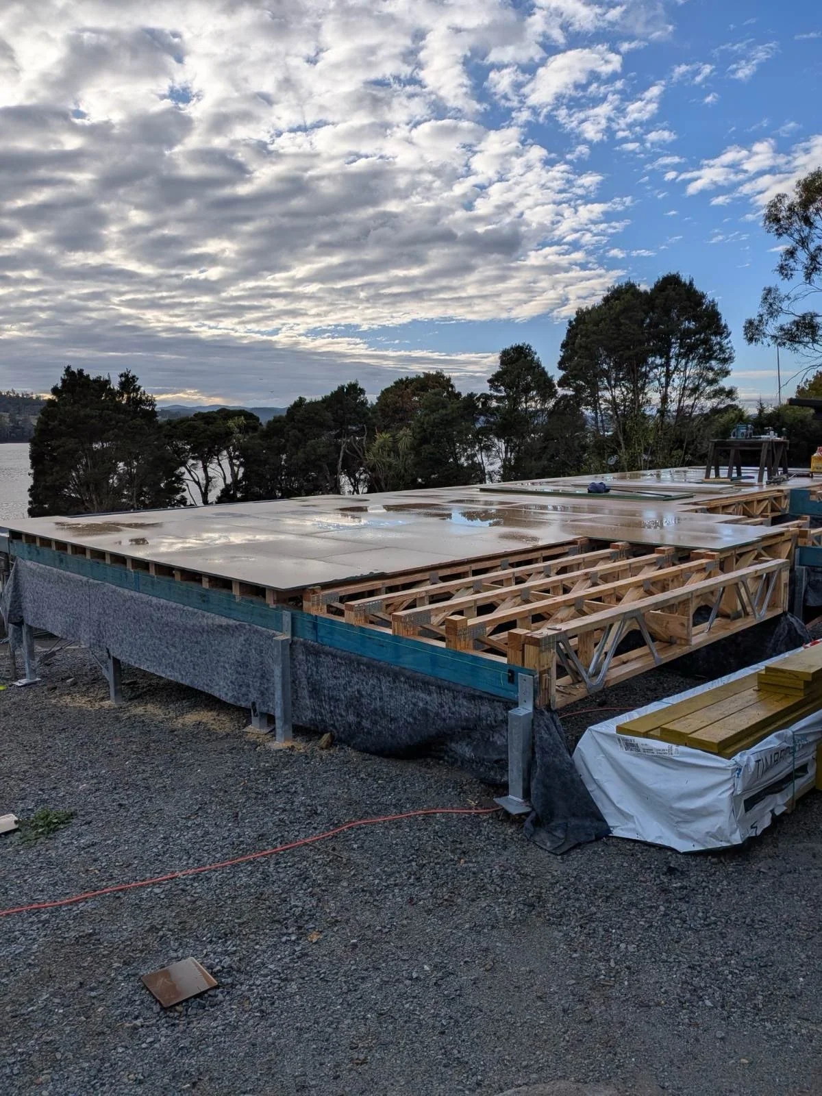 Banyula Butterfly. Photo of subfloor by Zanetto Builders for passive house architect Michael Loubser from LOUBSER WORKSHOP