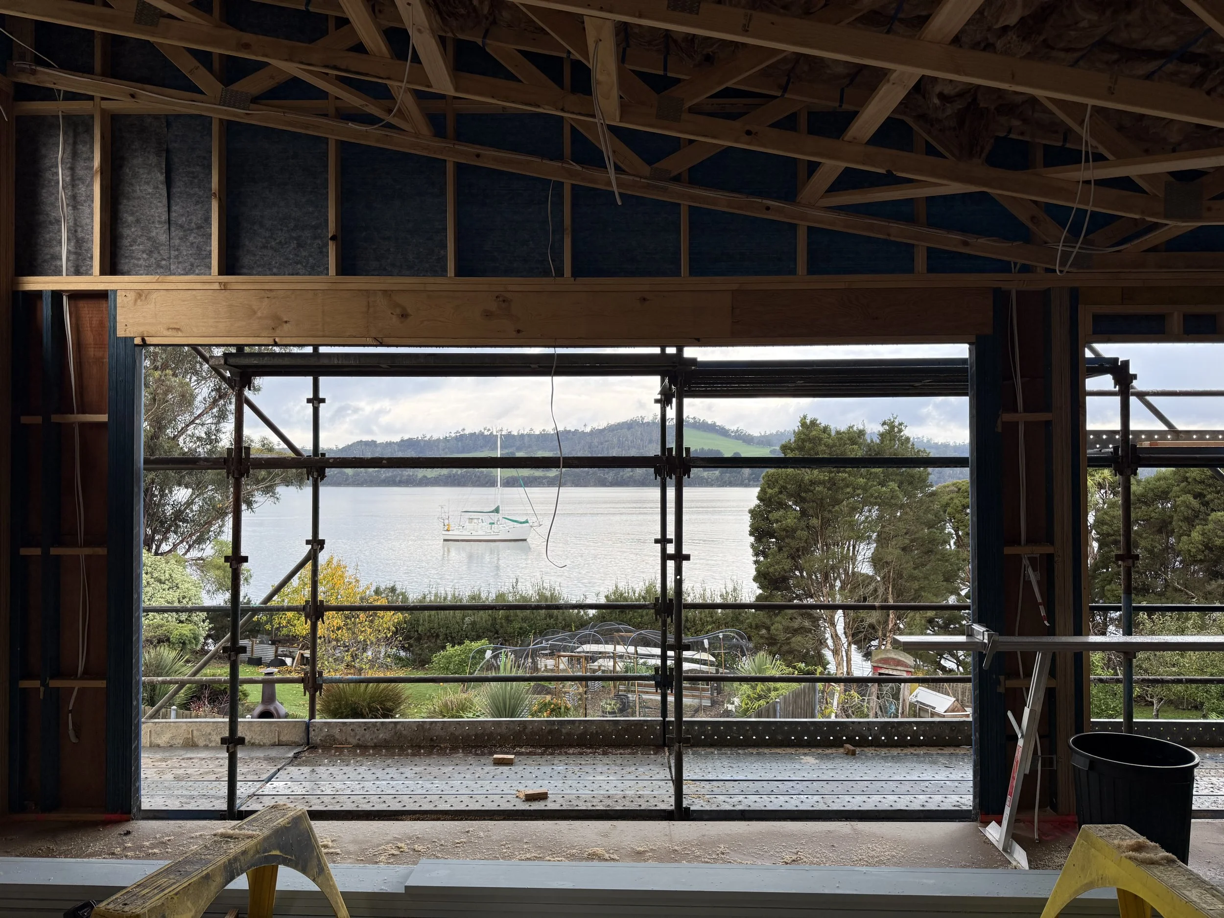 Banyula Butterfly. Photo of living room river views by passive house architect Michael Loubser from LOUBSER WORKSHOP