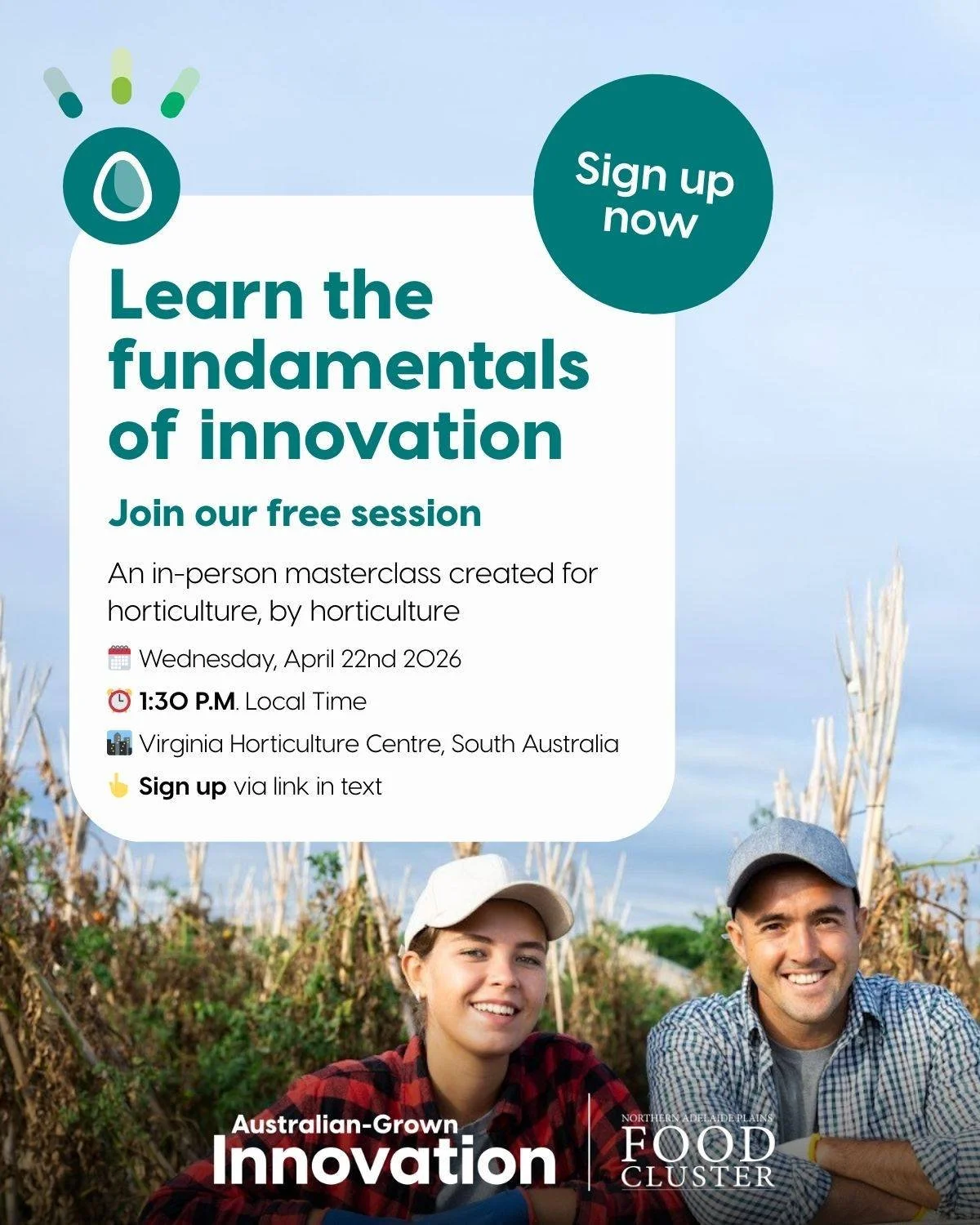 Registration is now open ✅ 

Put yourself on the path to a smarter business in 2026 by learning the fundamentals of innovation and how to apply them to your horticulture business.

This is the first session of the Australian Grown Innovation program 