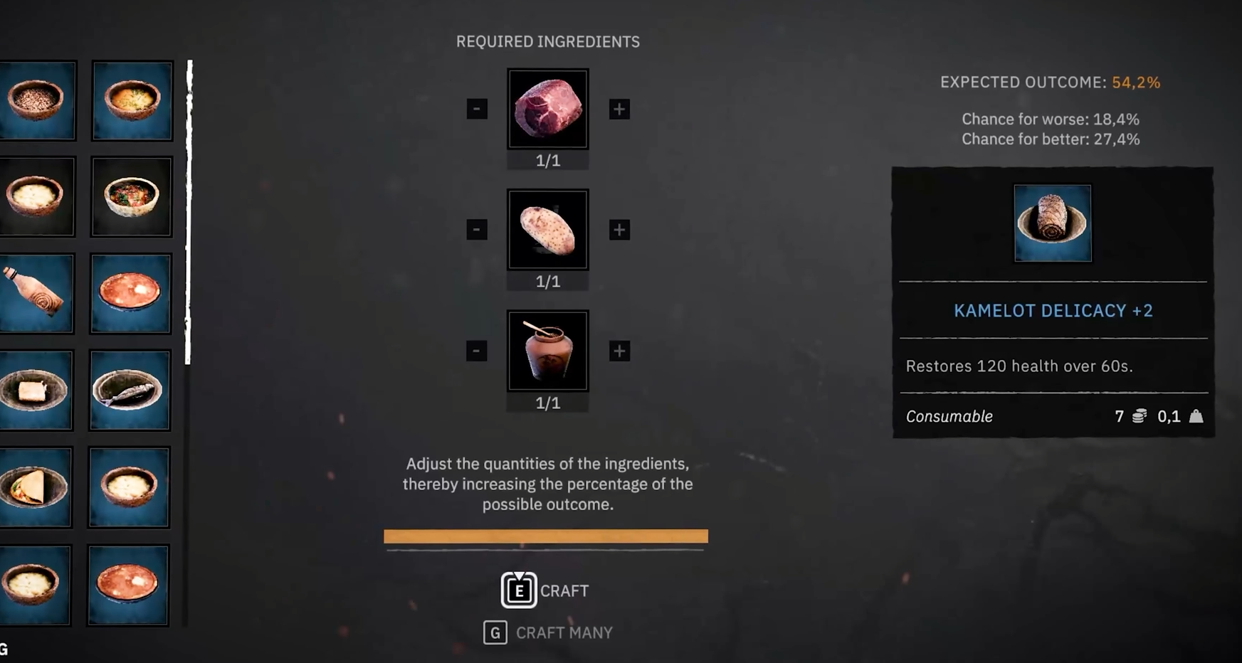 All Cooking Recipes in Tainted Grail The Fall of Avalon