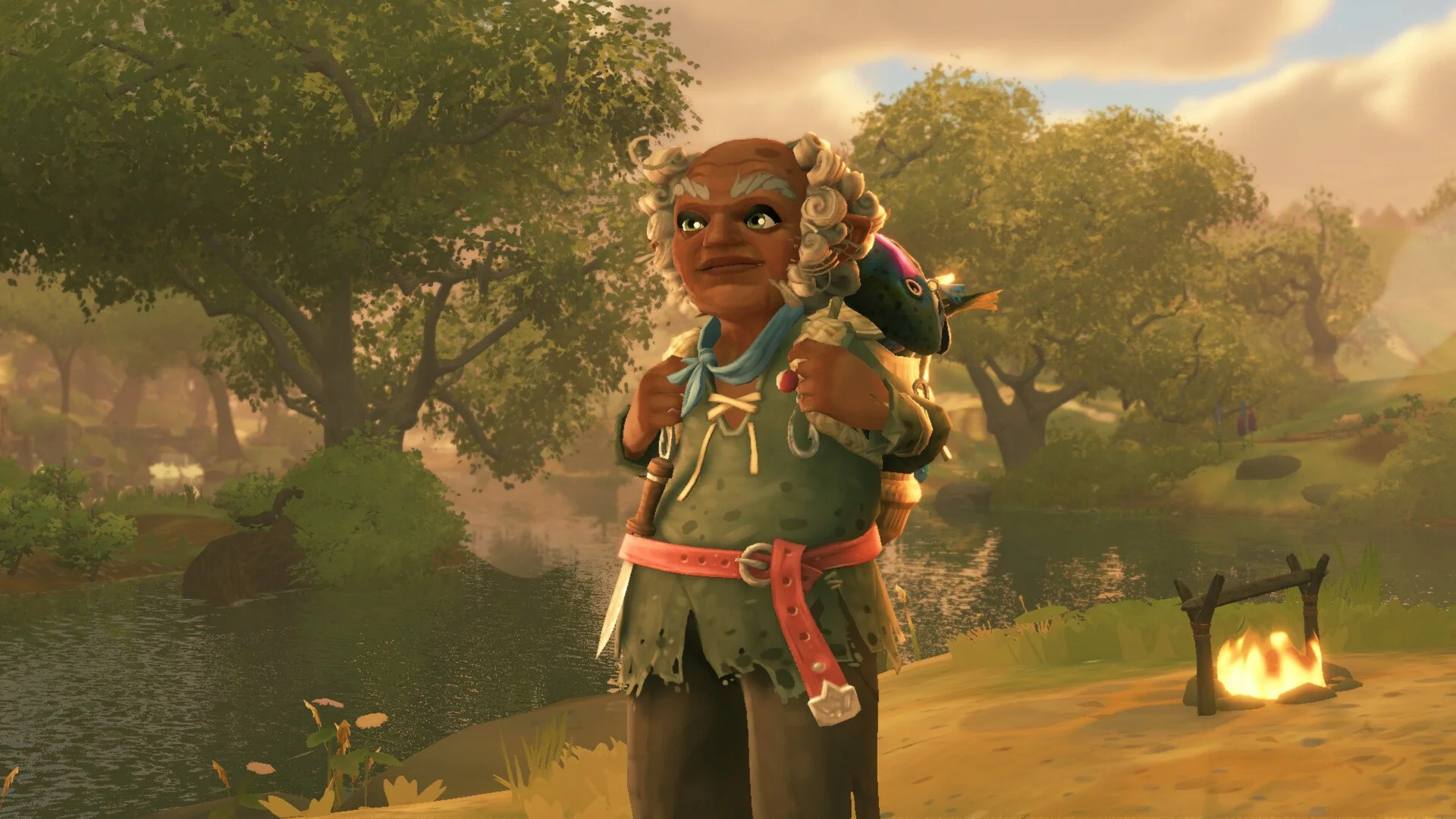 Tales of the Shire character standing by a river.