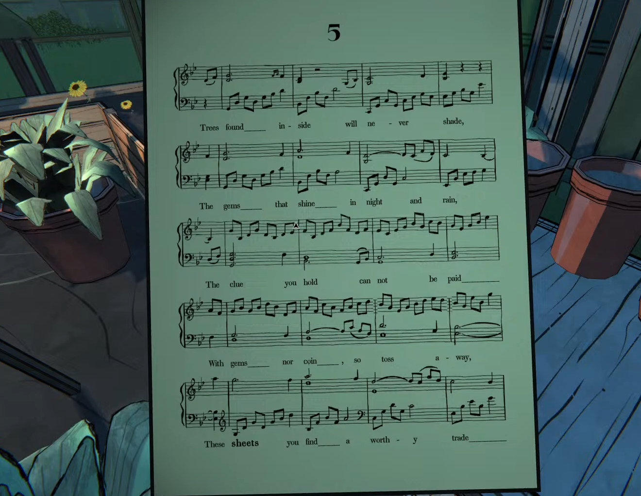 Blue Prince Music Sheet & Puzzle