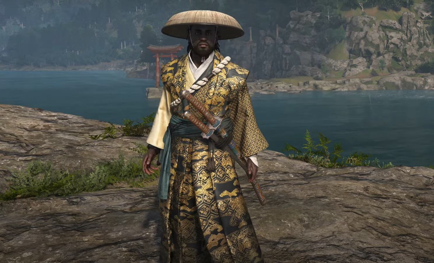 Elegant Samurai legendary armor set in assassin's creed shadows