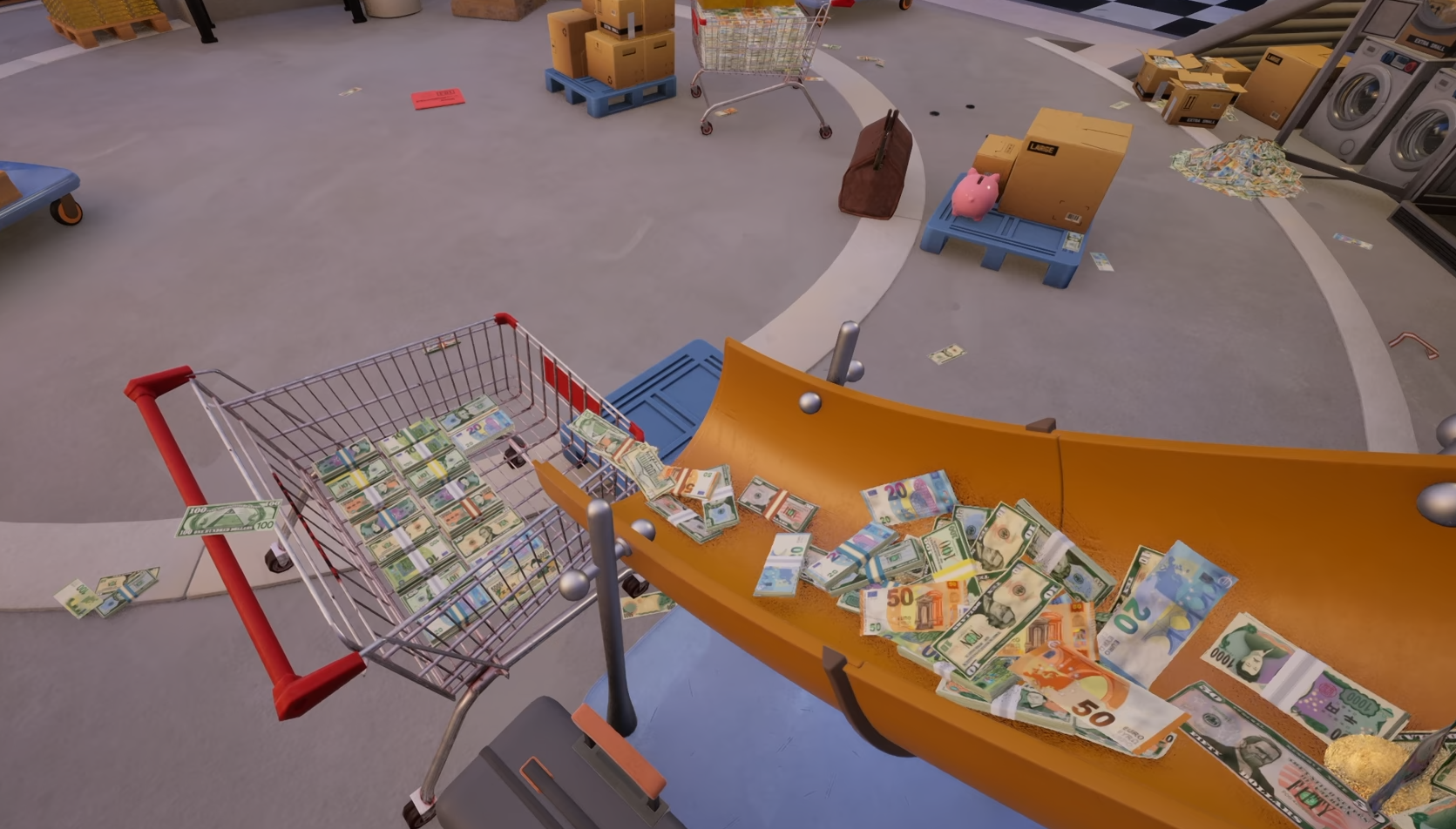 How the Chute Works in Cash Cleaner Simulator