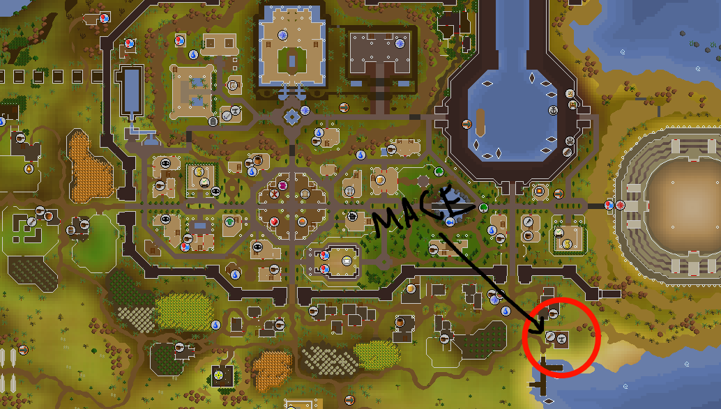 mace shop location in varlamore on the map in osrs