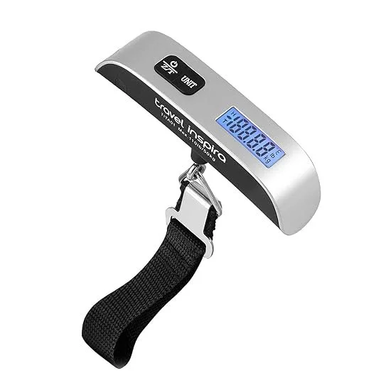 Luggage Scale / Portable Digital Hanging Baggage Scale for Travel / Suitcase Weight Scale - Silver