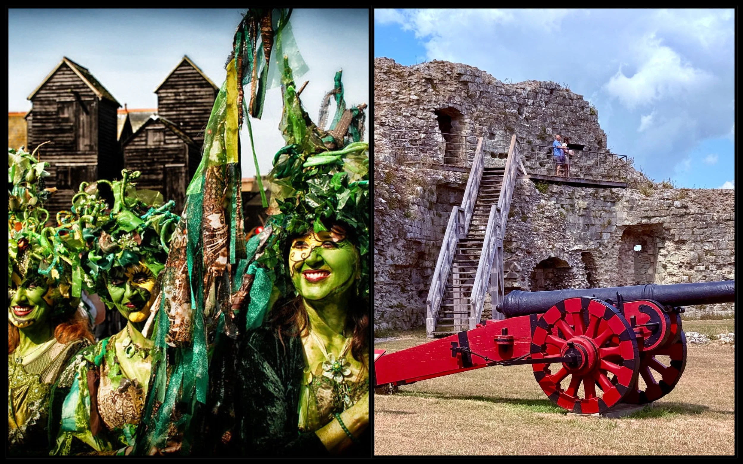  NEW💚🌊Jack in the Green festival, 1066 Pevensey Coast clifftop Castle Conquest