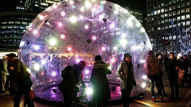 NEW🌃 Canary Wharf Winter Lights Festival: V&amp;A East to London Illuminated
