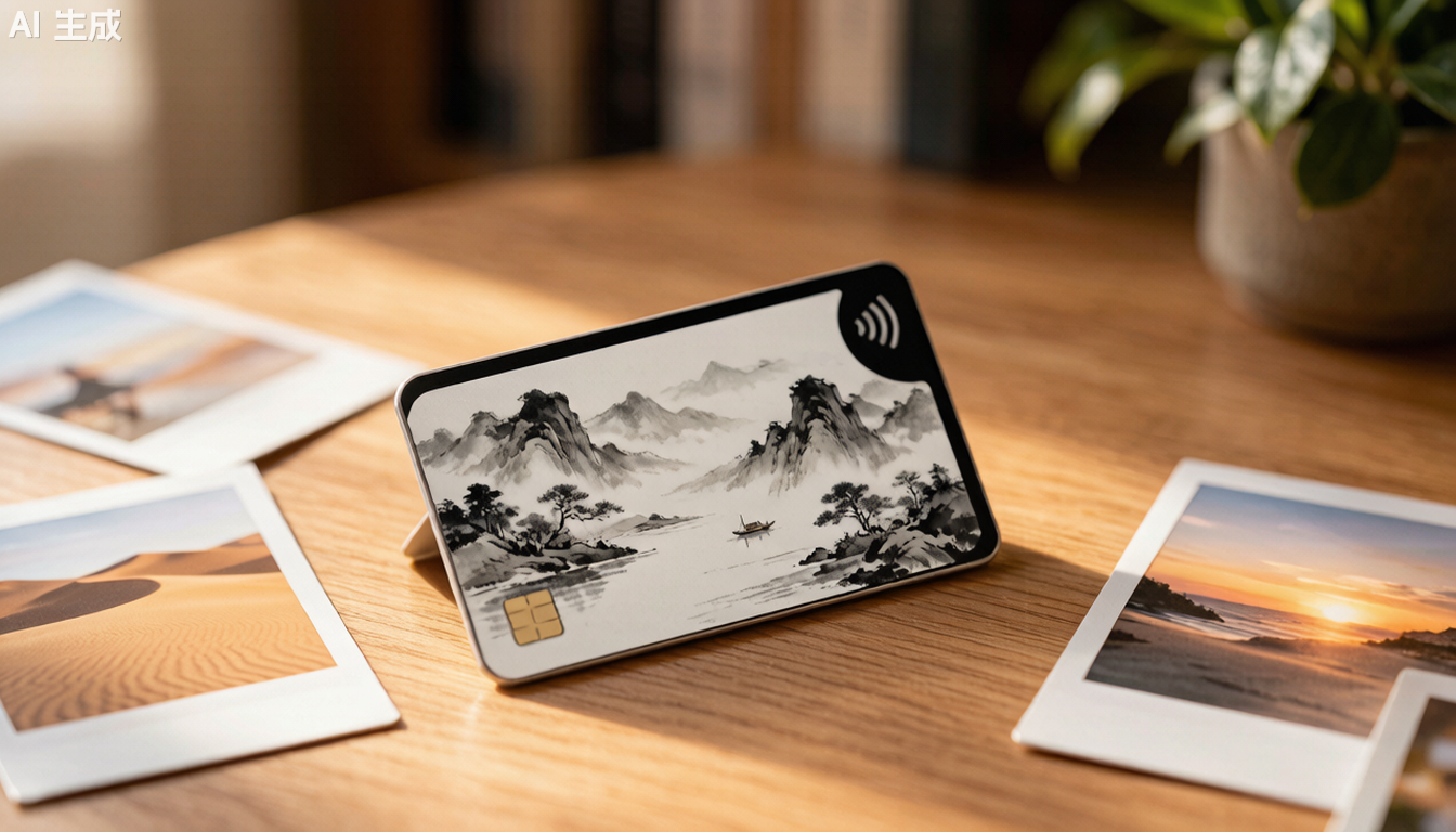 Electronic cards:
Ink wash landscape painting - presented on the go