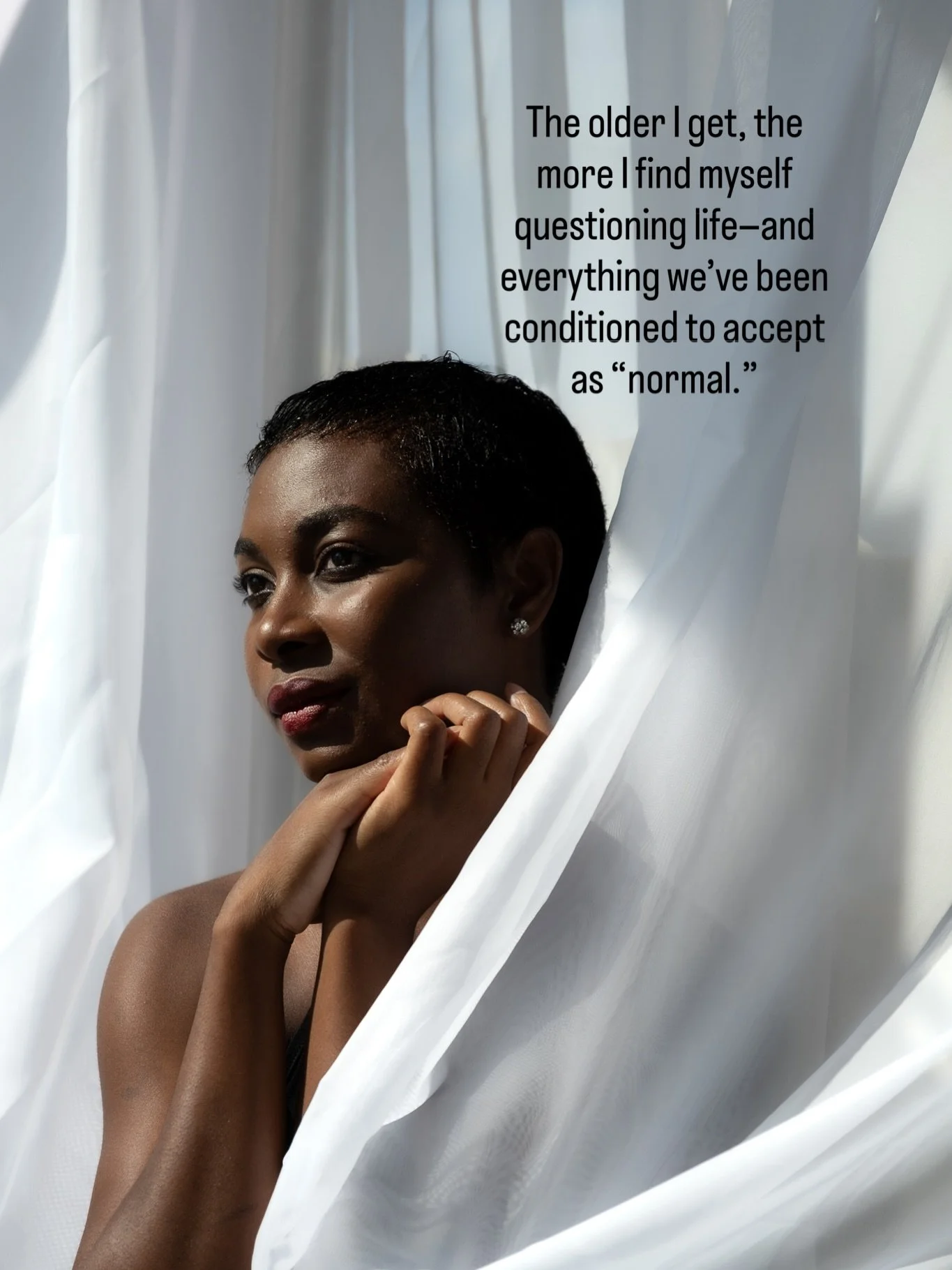 Self-Portrait project 003: 
The older I get, the more I find myself questioning life&mdash;and everything we&rsquo;ve been conditioned to accept as &ldquo;normal.&rdquo;

We are constantly told to:
	&bull;	step out of the box
	&bull;	dream bigger
	&b