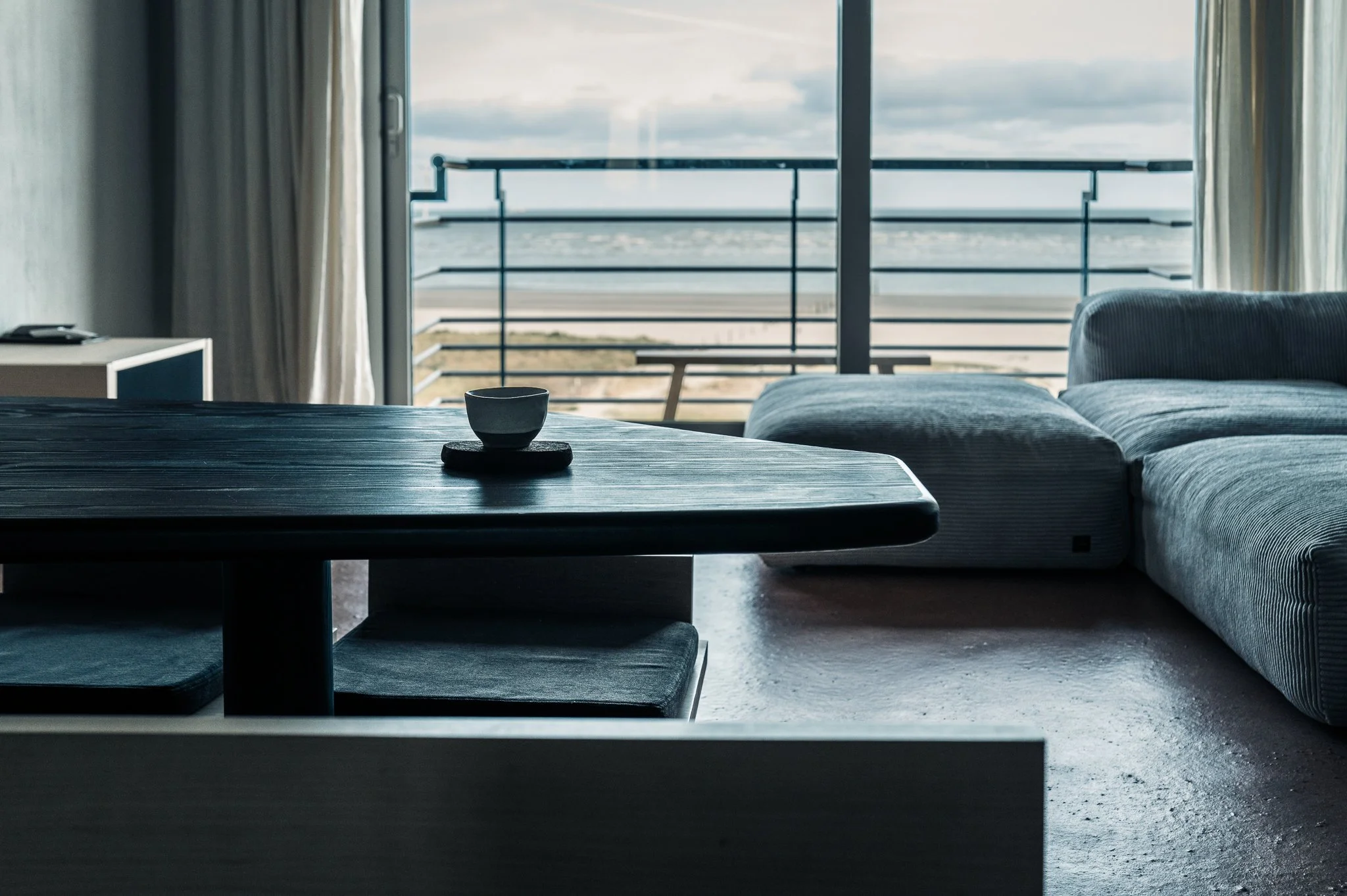 An Airbnb holiday apartment over looking the sea on coastal Belgium.