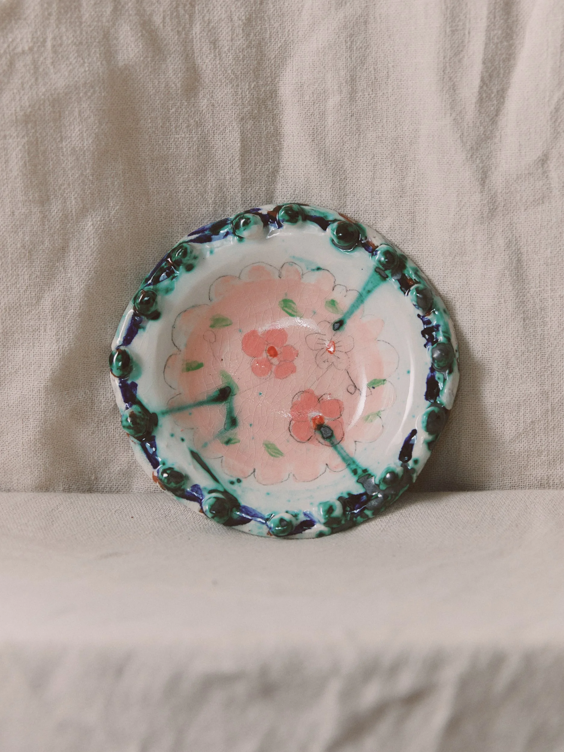 Pink Daisy Bobble Dish