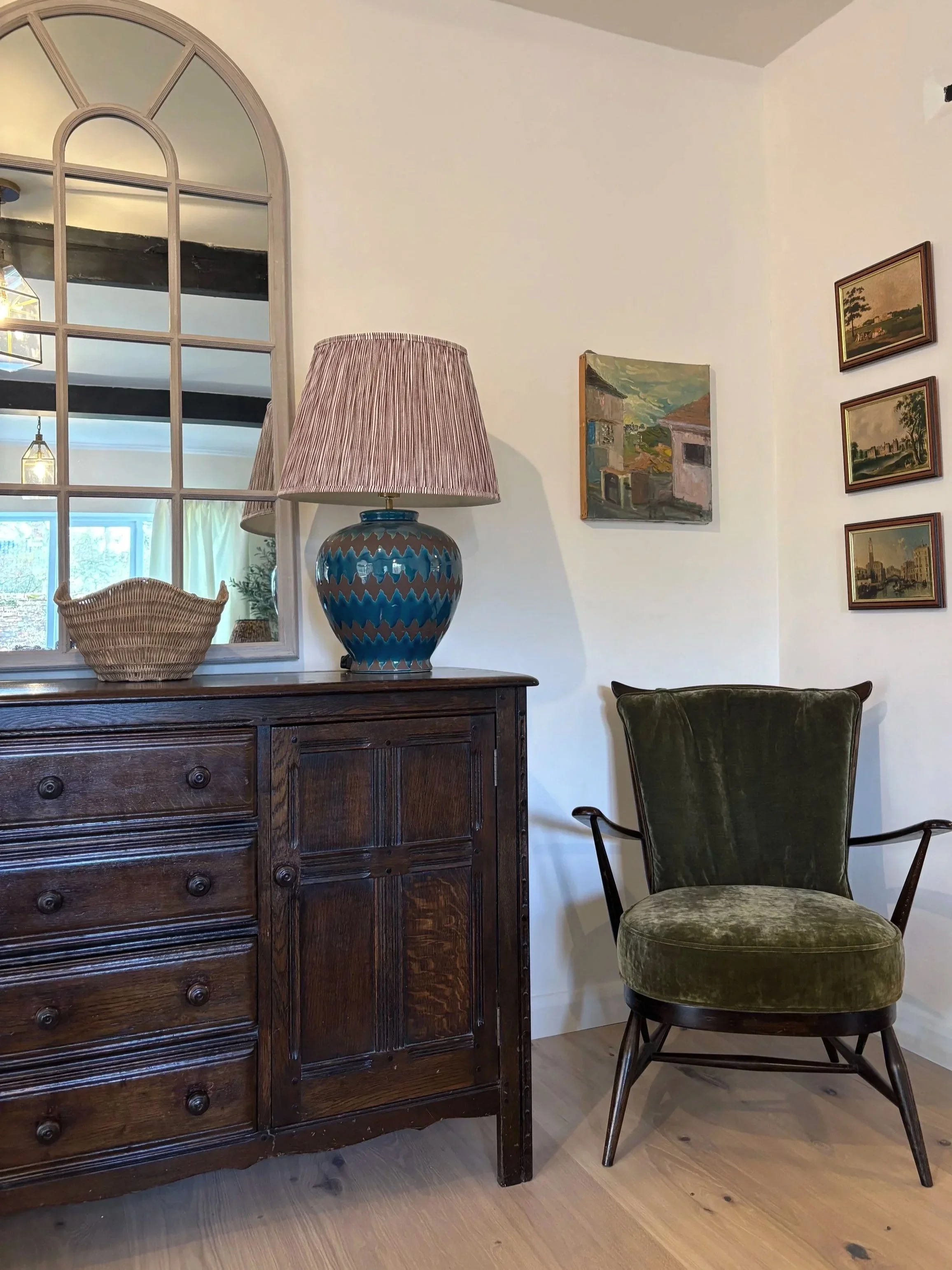 Vintage armchair and sideboard 