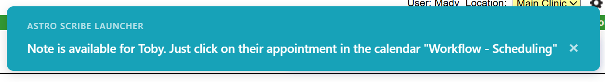 A notification showing that a note is available after being generated