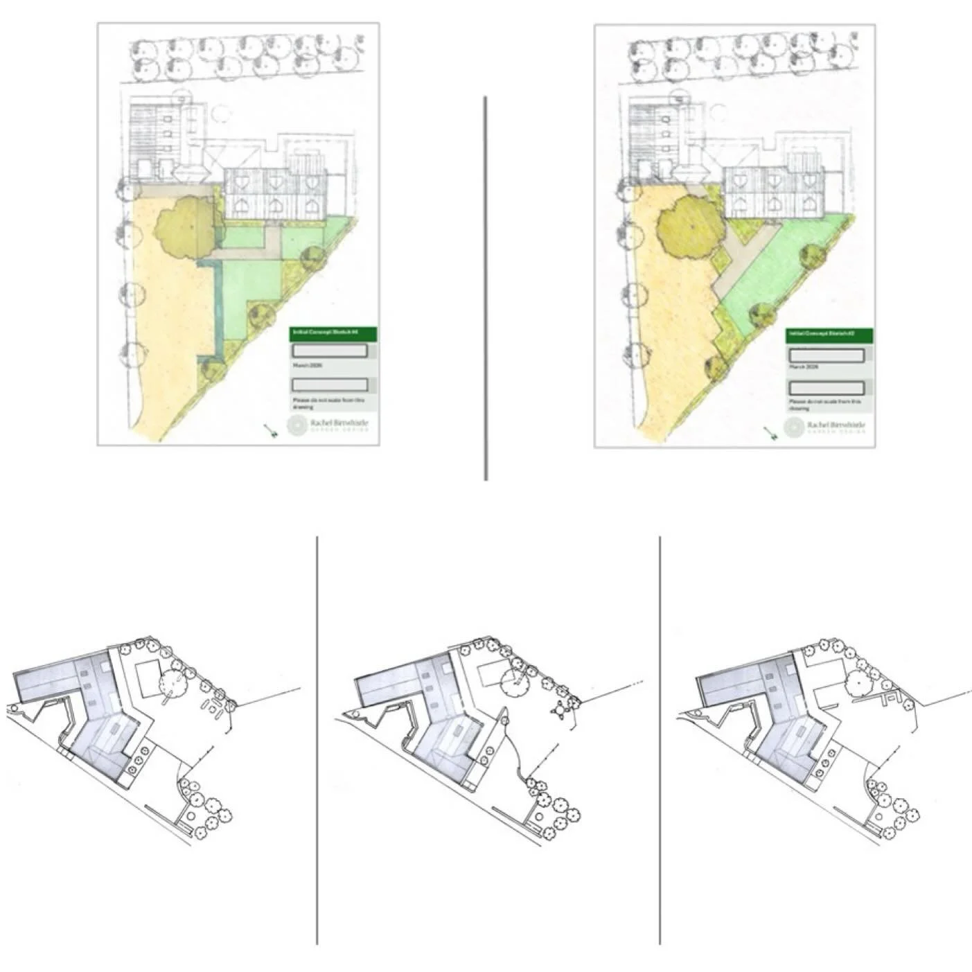 One of the most important stages in designing a garden is the concept layout.

Before we get into planting plans or materials, the concept focuses on the structure of the space - how different areas connect and how my clients will move through and us