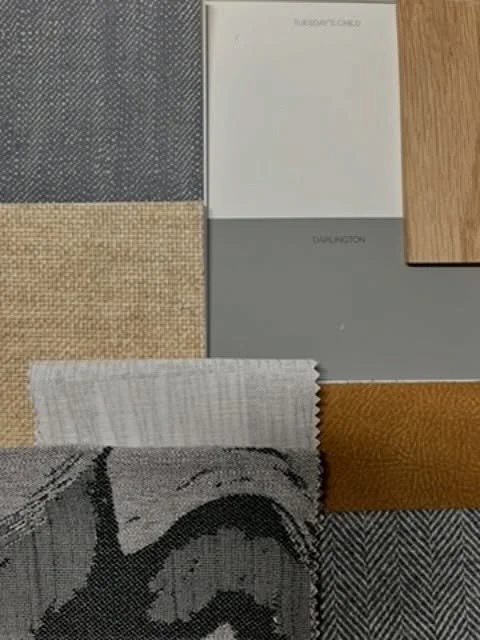 This Monday moodboard is a more masculine palette built on slate greys, crisp white, warm oak and camel leather. 

Understated, grounded, quietly confident. Structured textures, smart tailoring and subtle pattern bring depth without fuss. 

It feels 