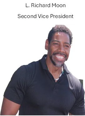 Portrait of L. Richard Moon with text identifying him as Second Vice President